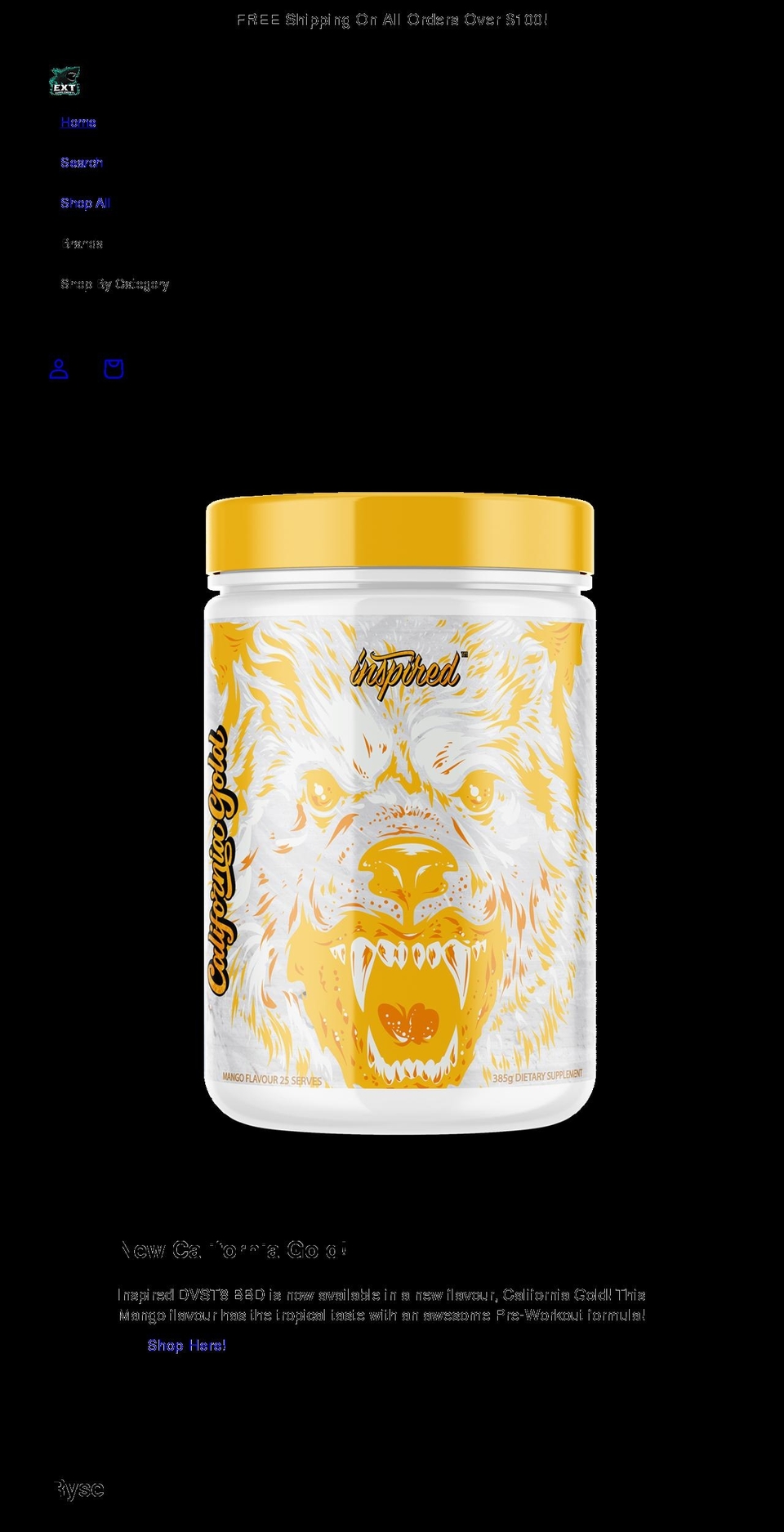 extsupplements.com shopify website screenshot