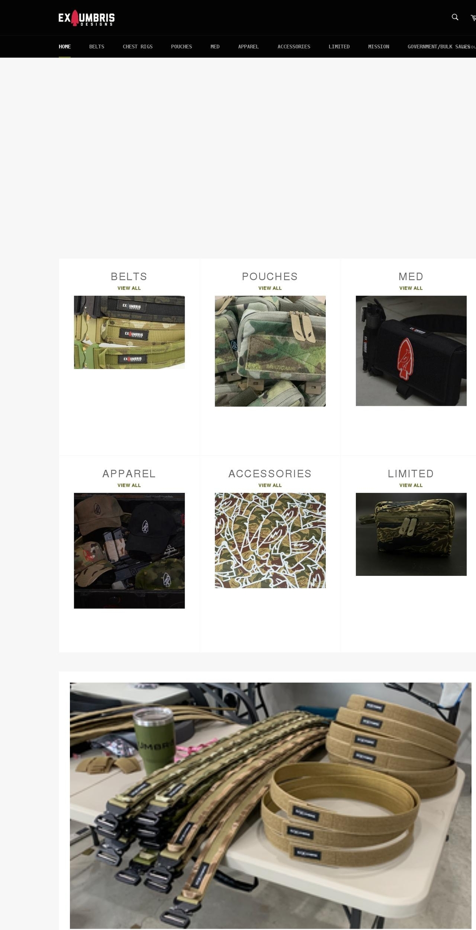 exumbrisdesigns.com shopify website screenshot