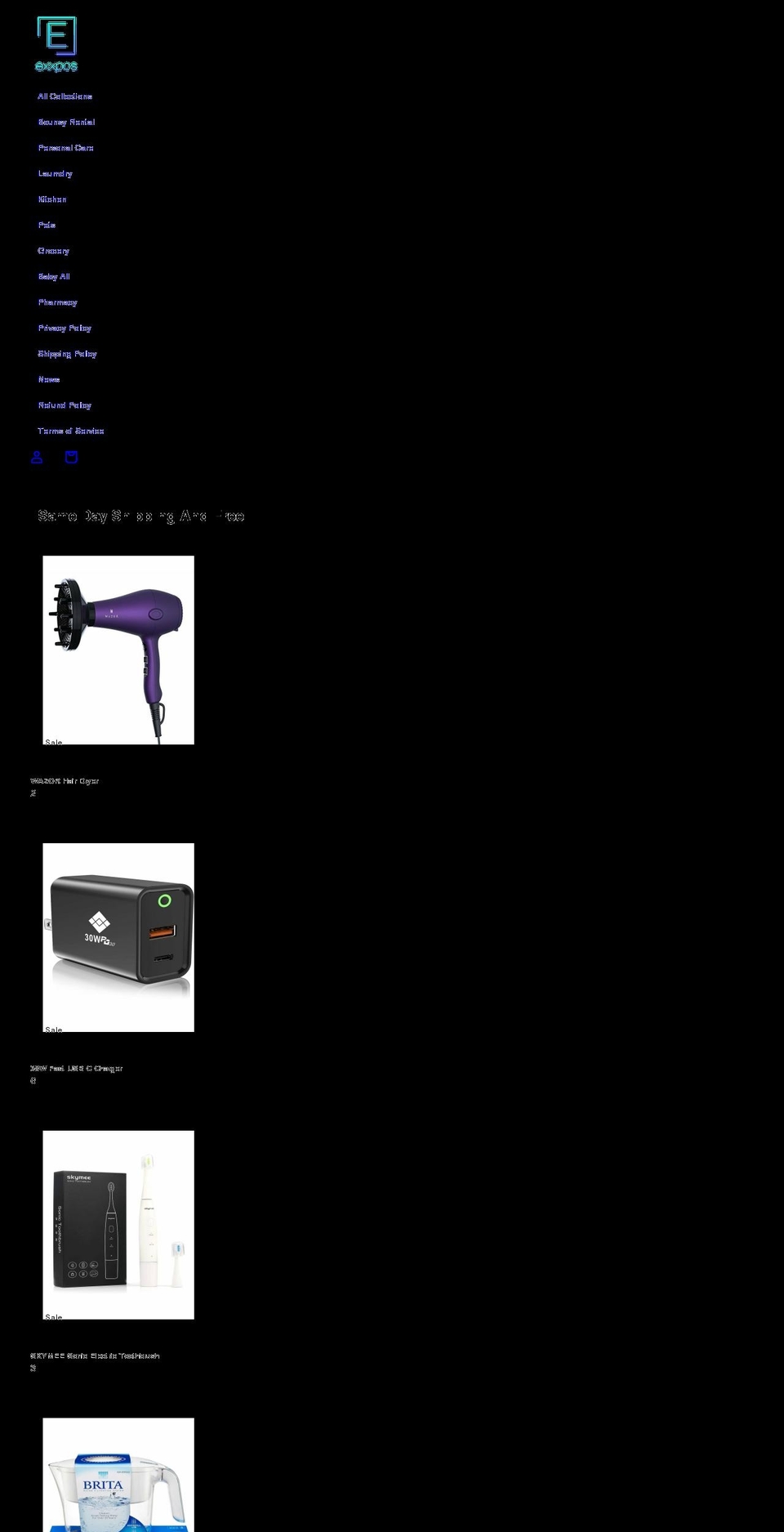 exxpos.com shopify website screenshot