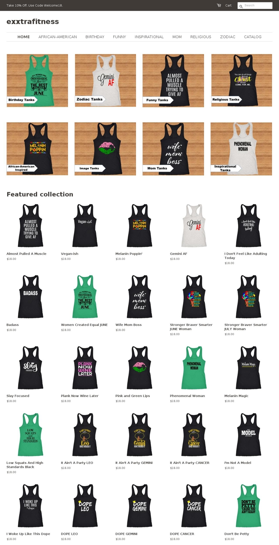 exxtrafitness.com — Shopify storefront screenshot