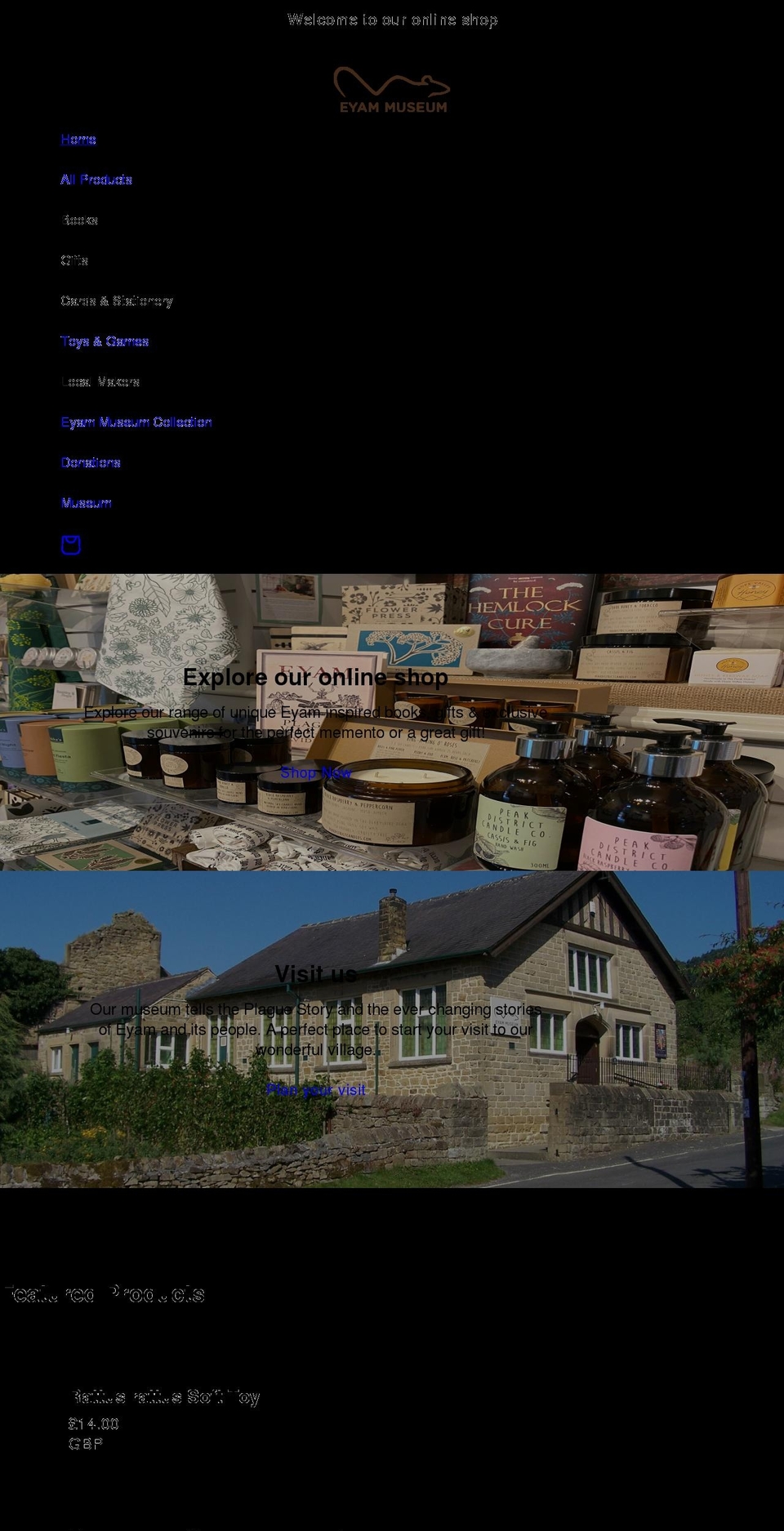 eyam-museum.myshopify.com shopify website screenshot