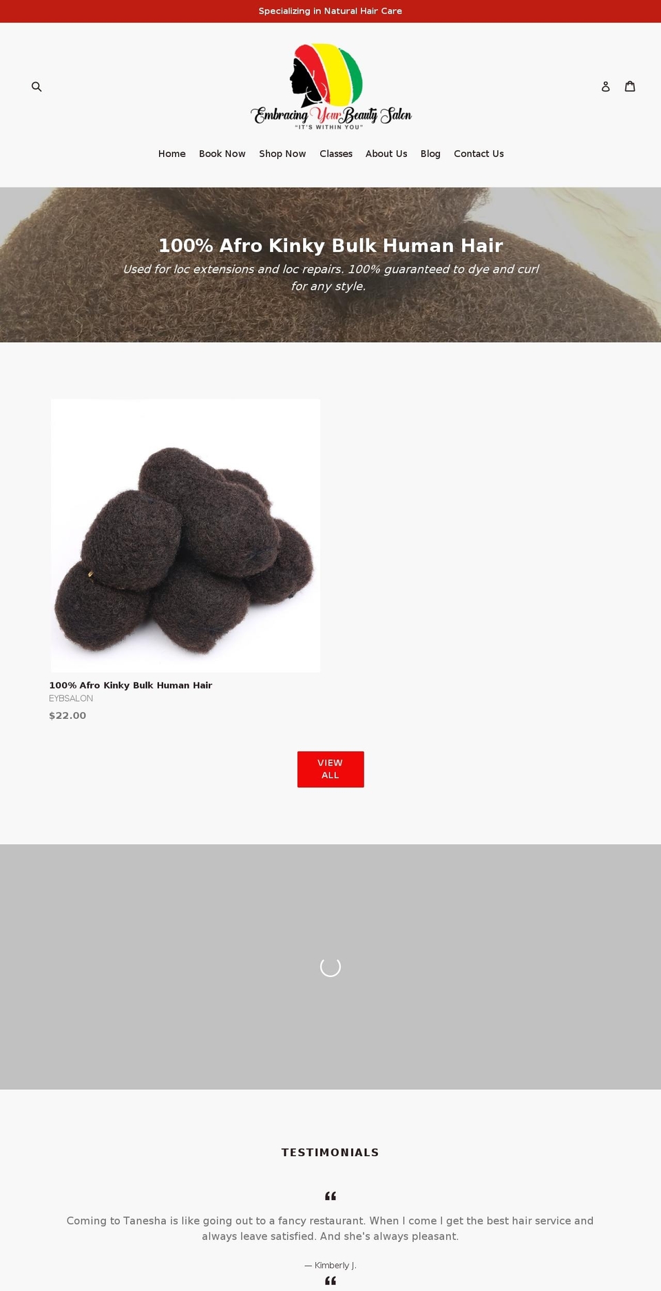 eybsalon.com — Shopify storefront screenshot