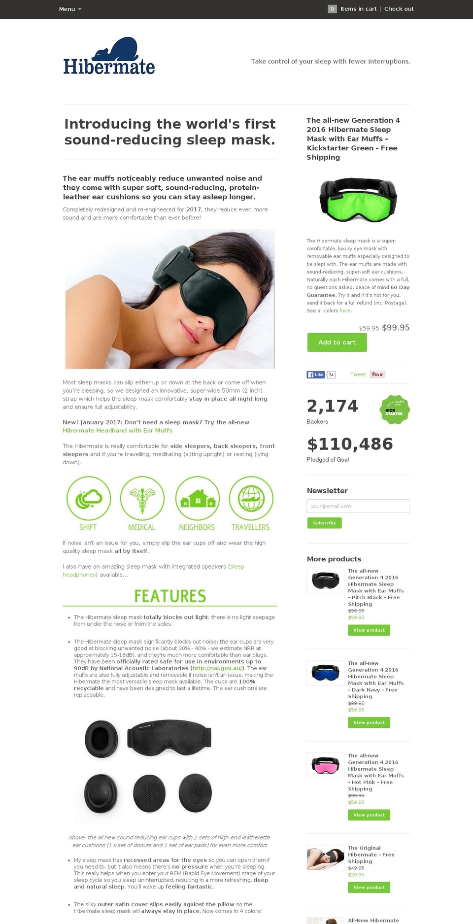 eye-mask.com shopify website screenshot