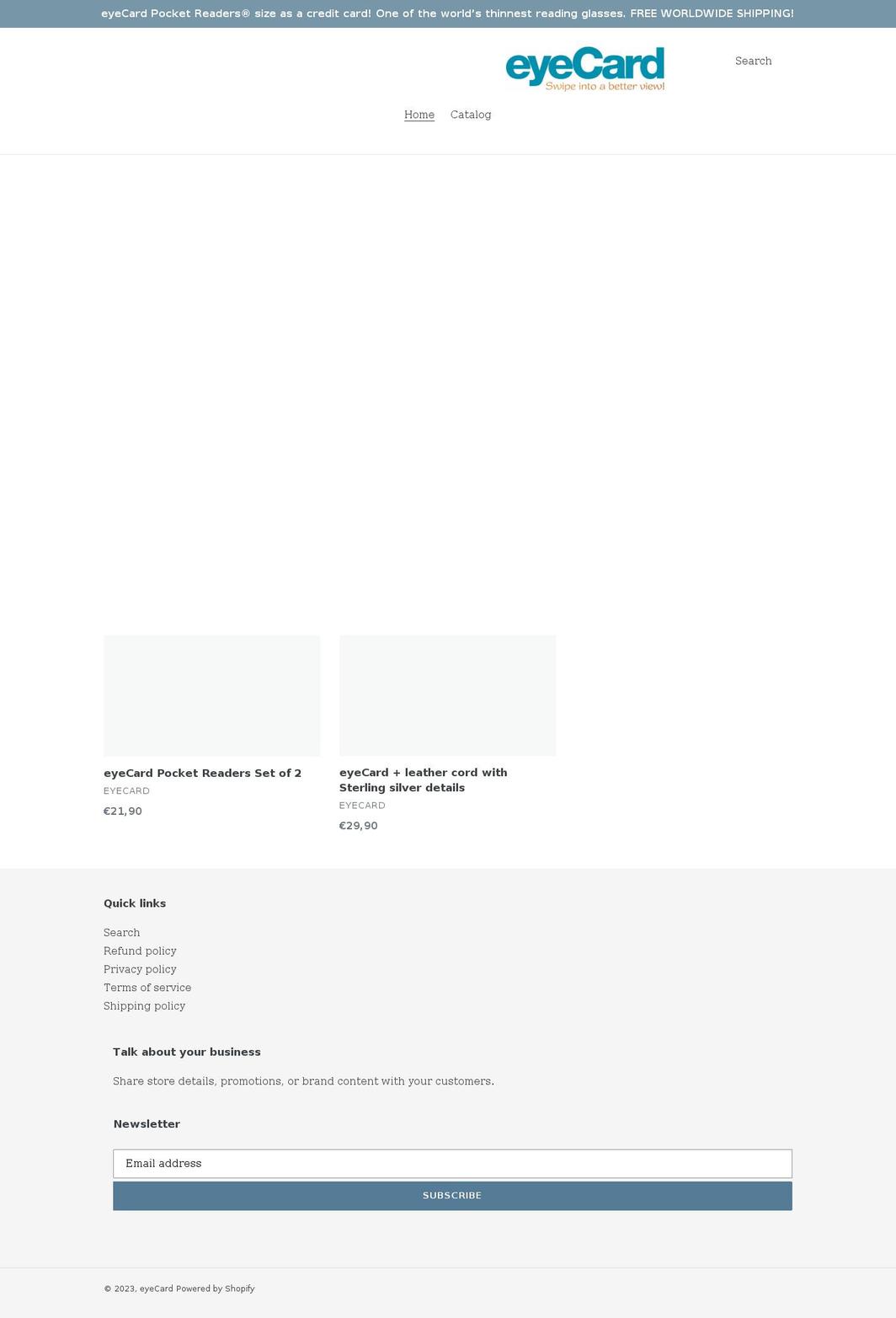 eyecard.se shopify website screenshot