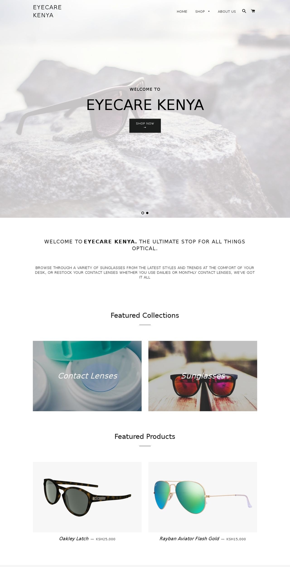 eyecarekenya.com shopify website screenshot