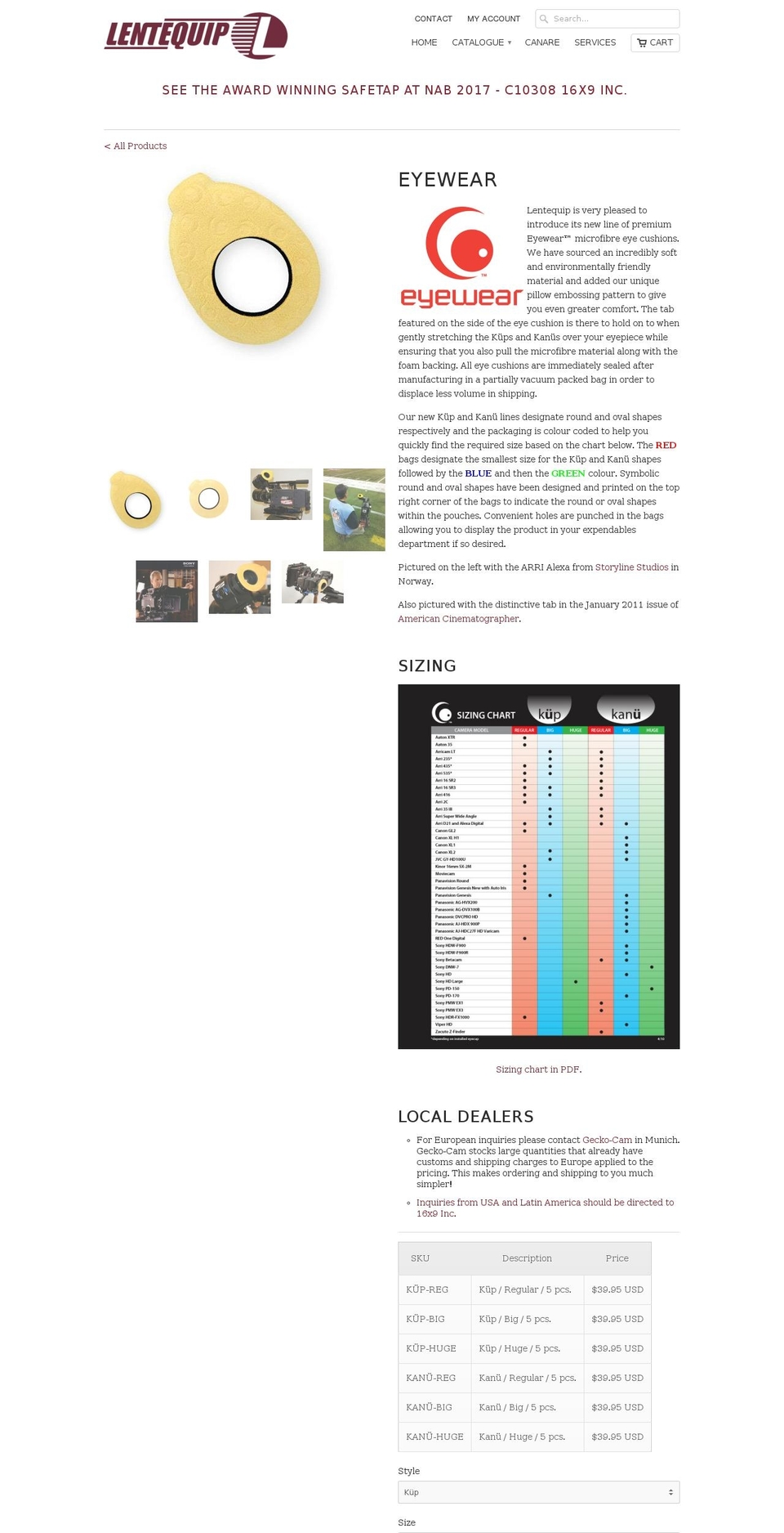 eyecushions.com shopify website screenshot