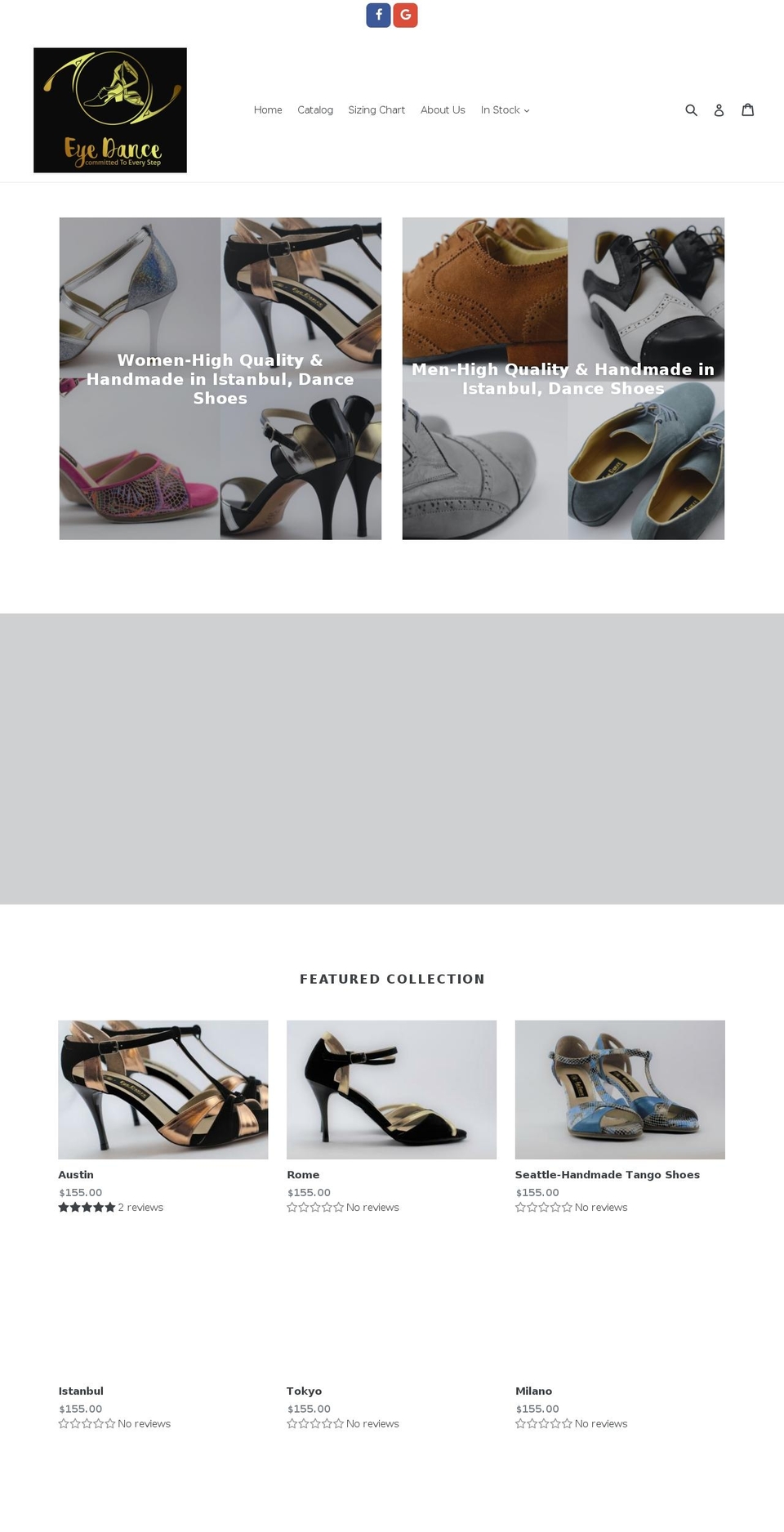 eyedanceshoes.com — Shopify storefront screenshot