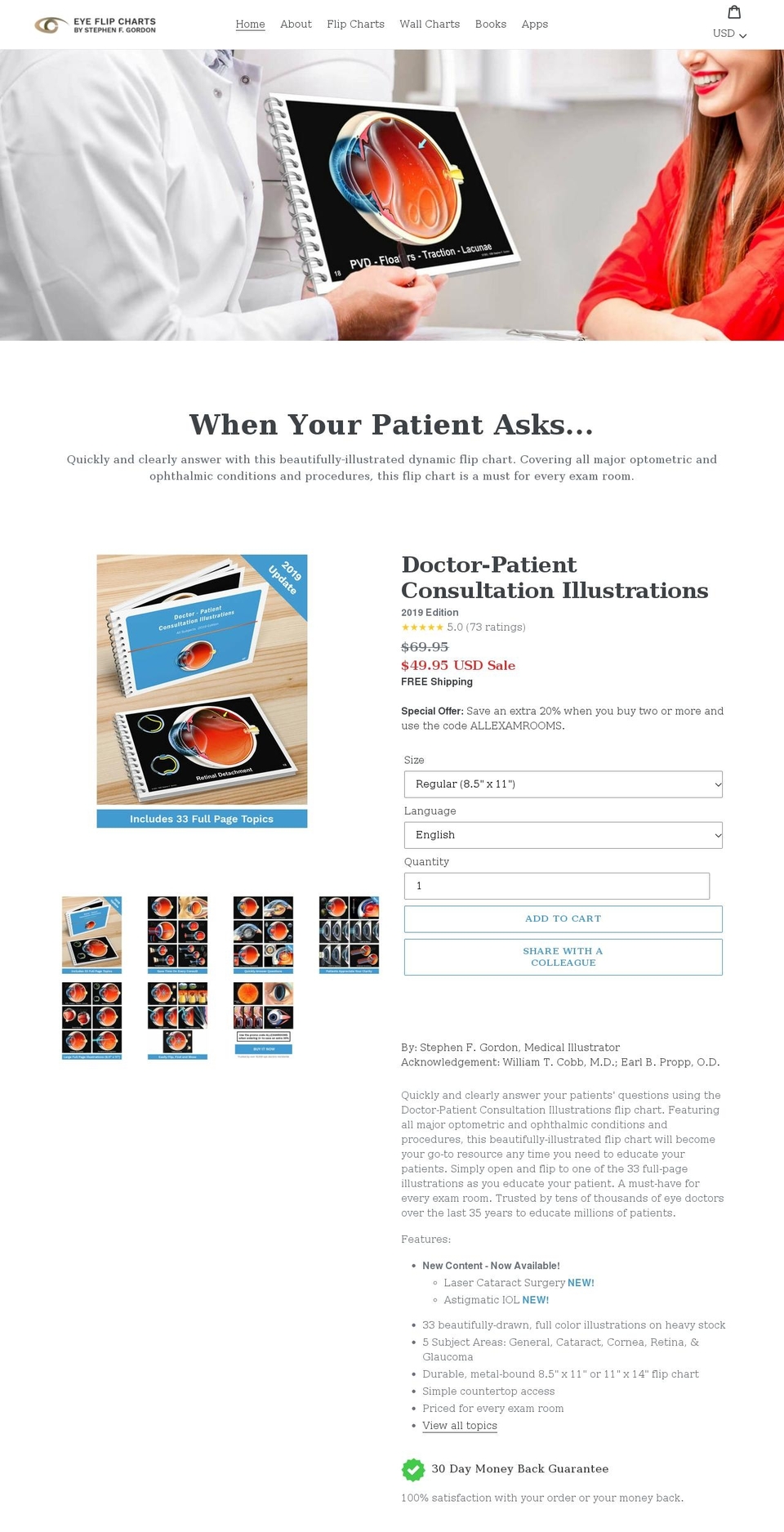 eyeflipcharts.com shopify website screenshot