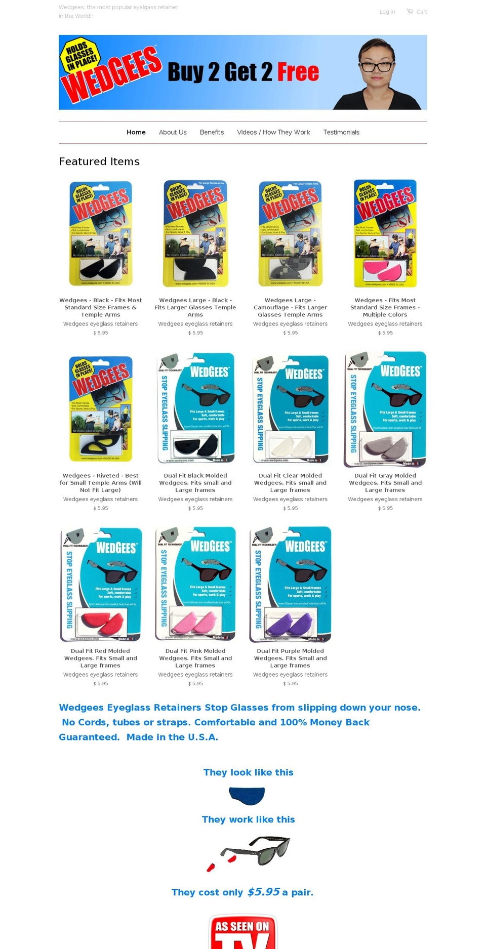 eyeglass-retainers.com — Shopify storefront screenshot