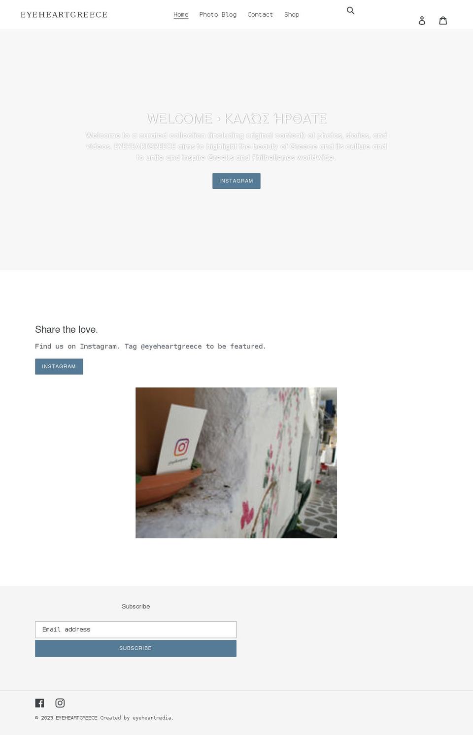 eyeheartgreece.com shopify website screenshot