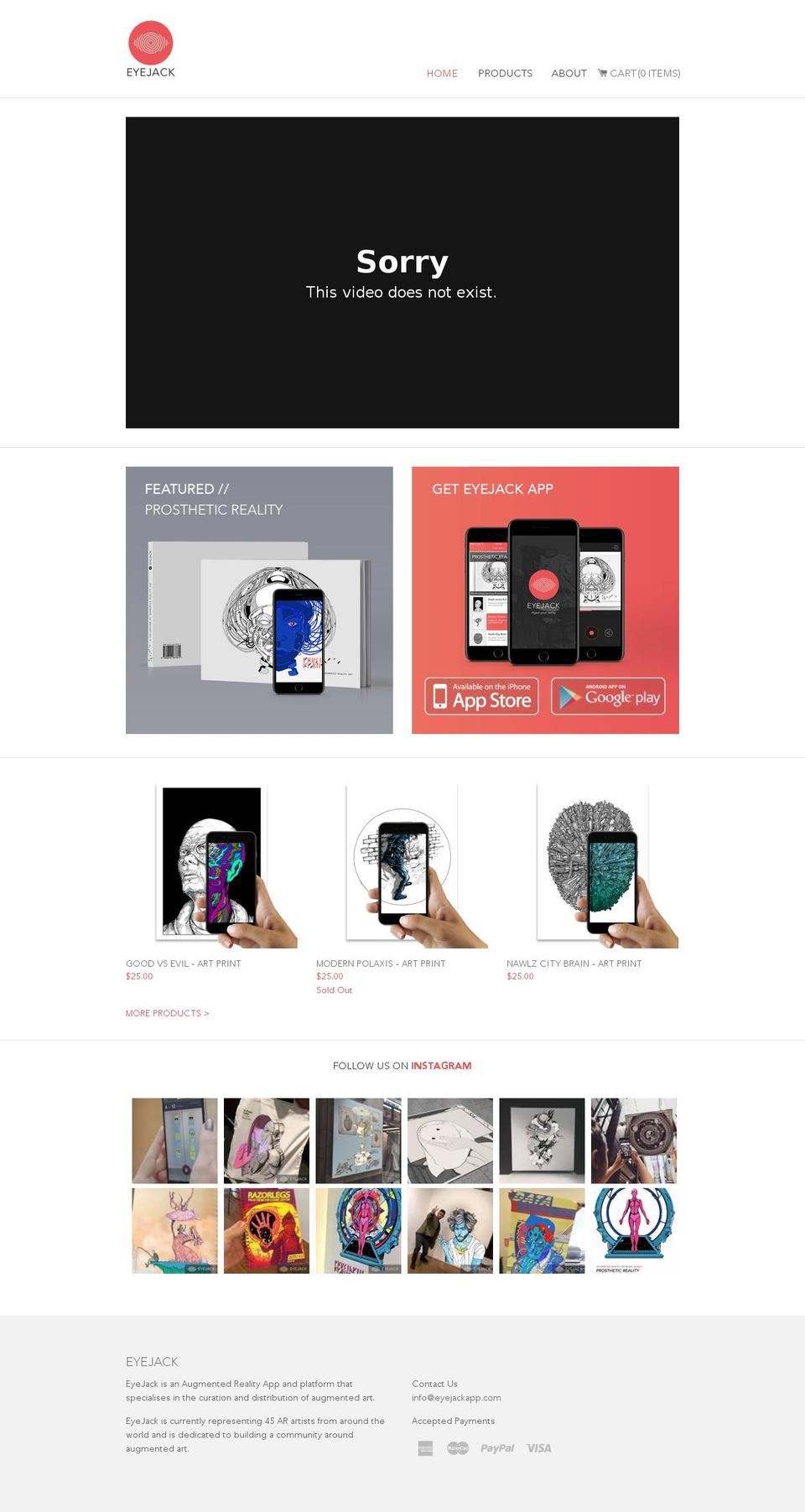 eyejackapp.com shopify website screenshot