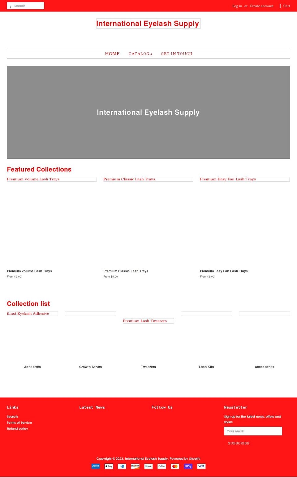 eyelash.supply shopify website screenshot