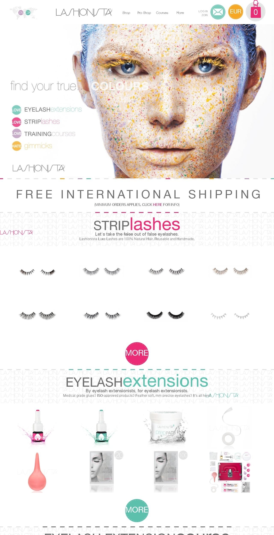 eyelashextension.gr shopify website screenshot