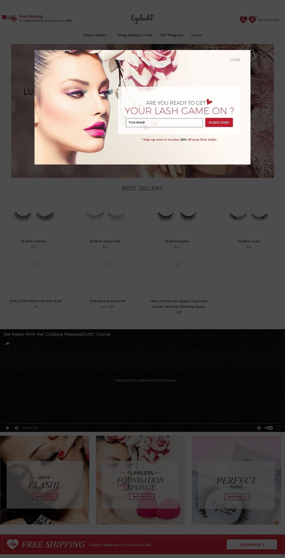 eyelashi.com shopify website screenshot