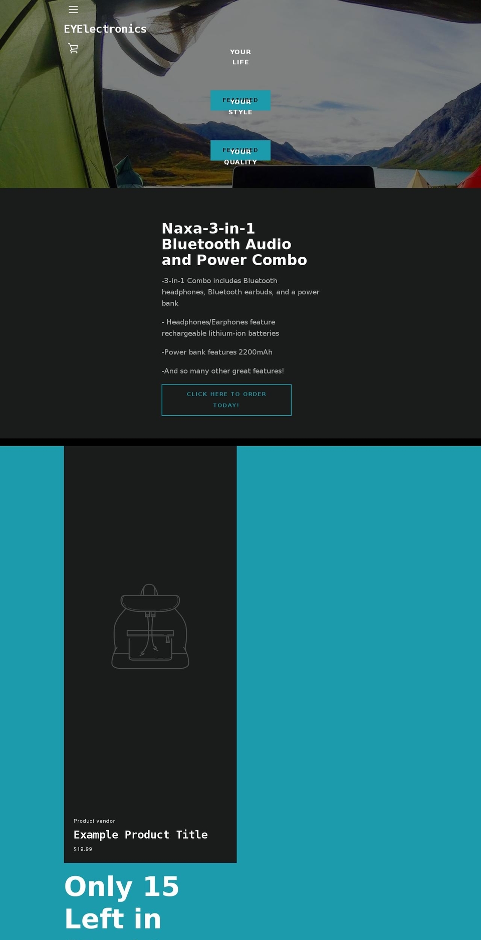 eyelectronics.com shopify website screenshot