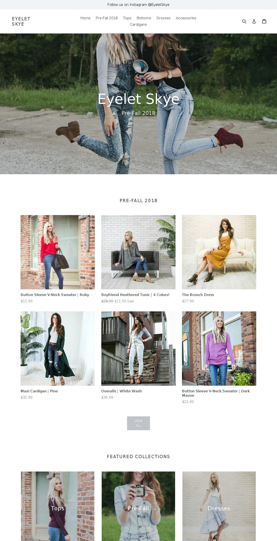 eyeletsky.com — Shopify storefront screenshot