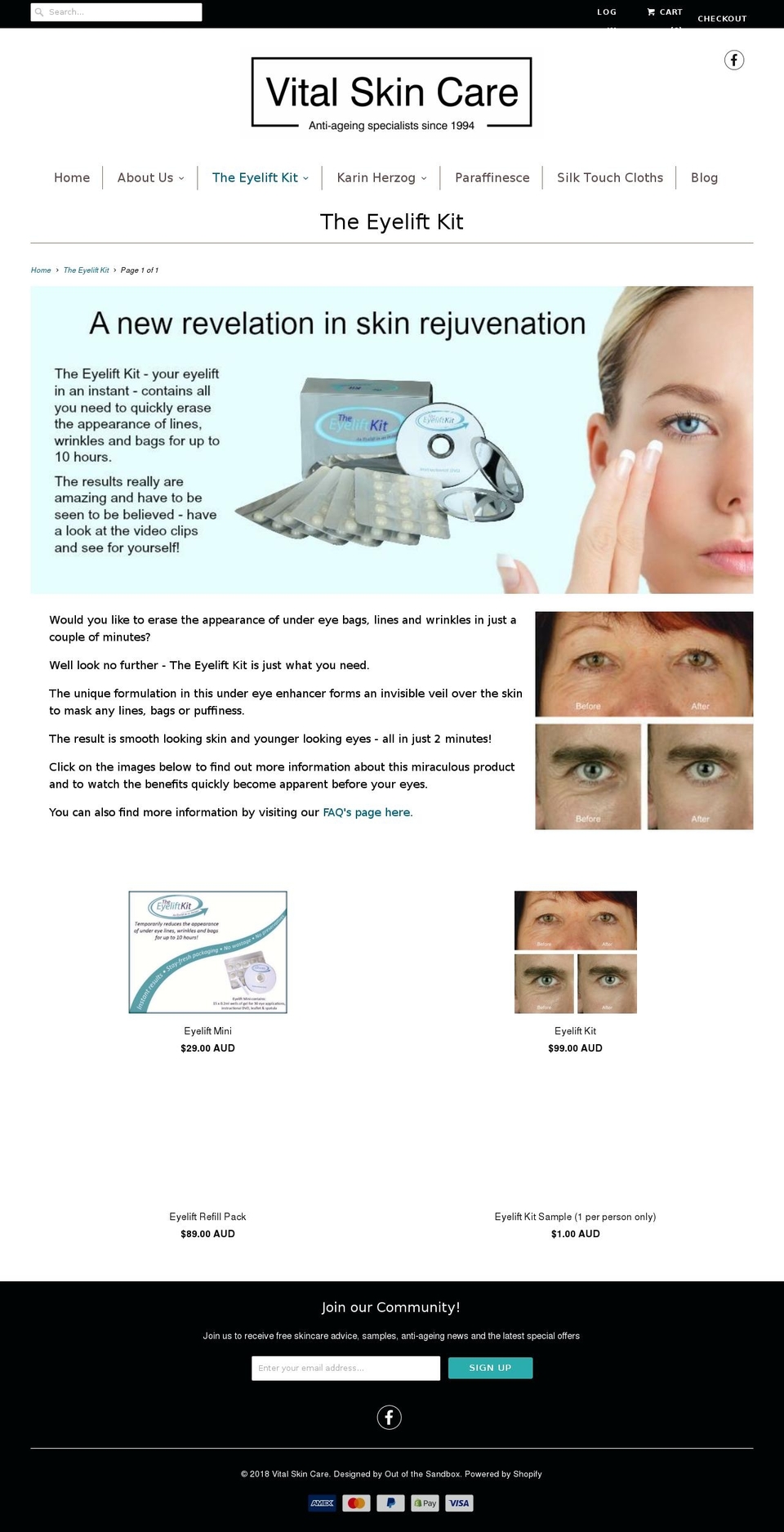 eyelift.com.au shopify website screenshot