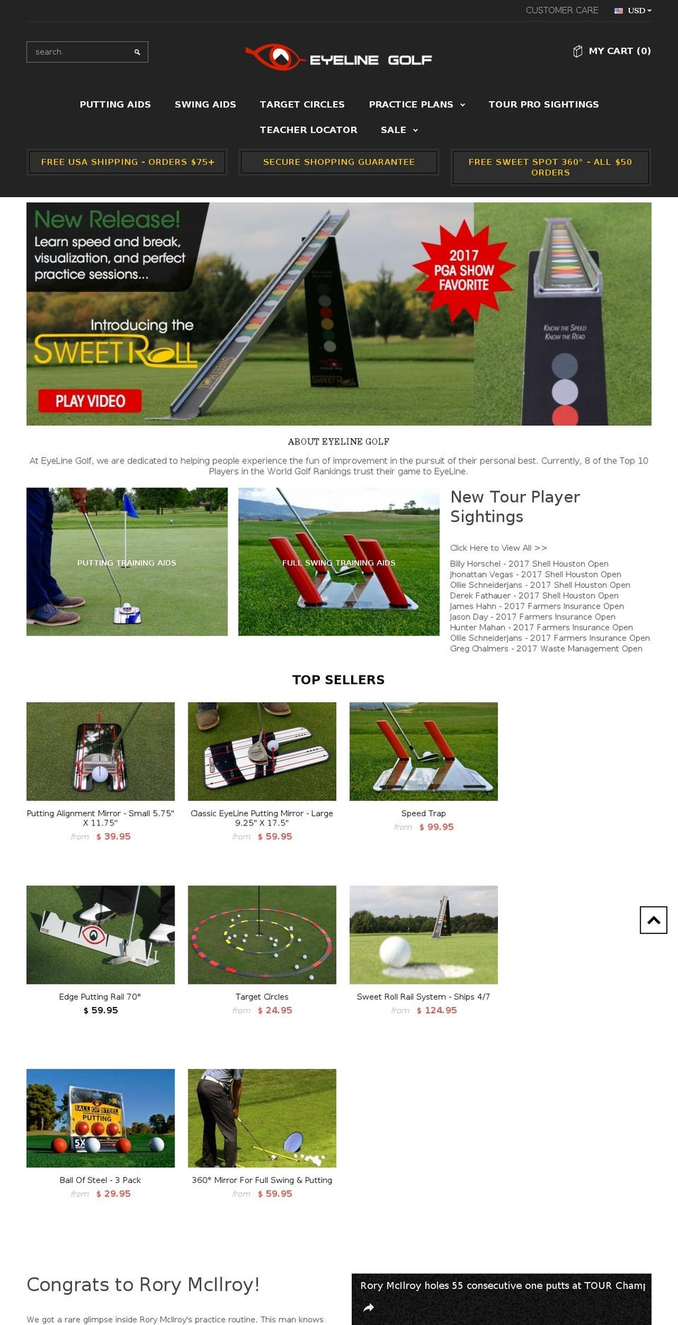 eyeline-golf.myshopify.com shopify website screenshot