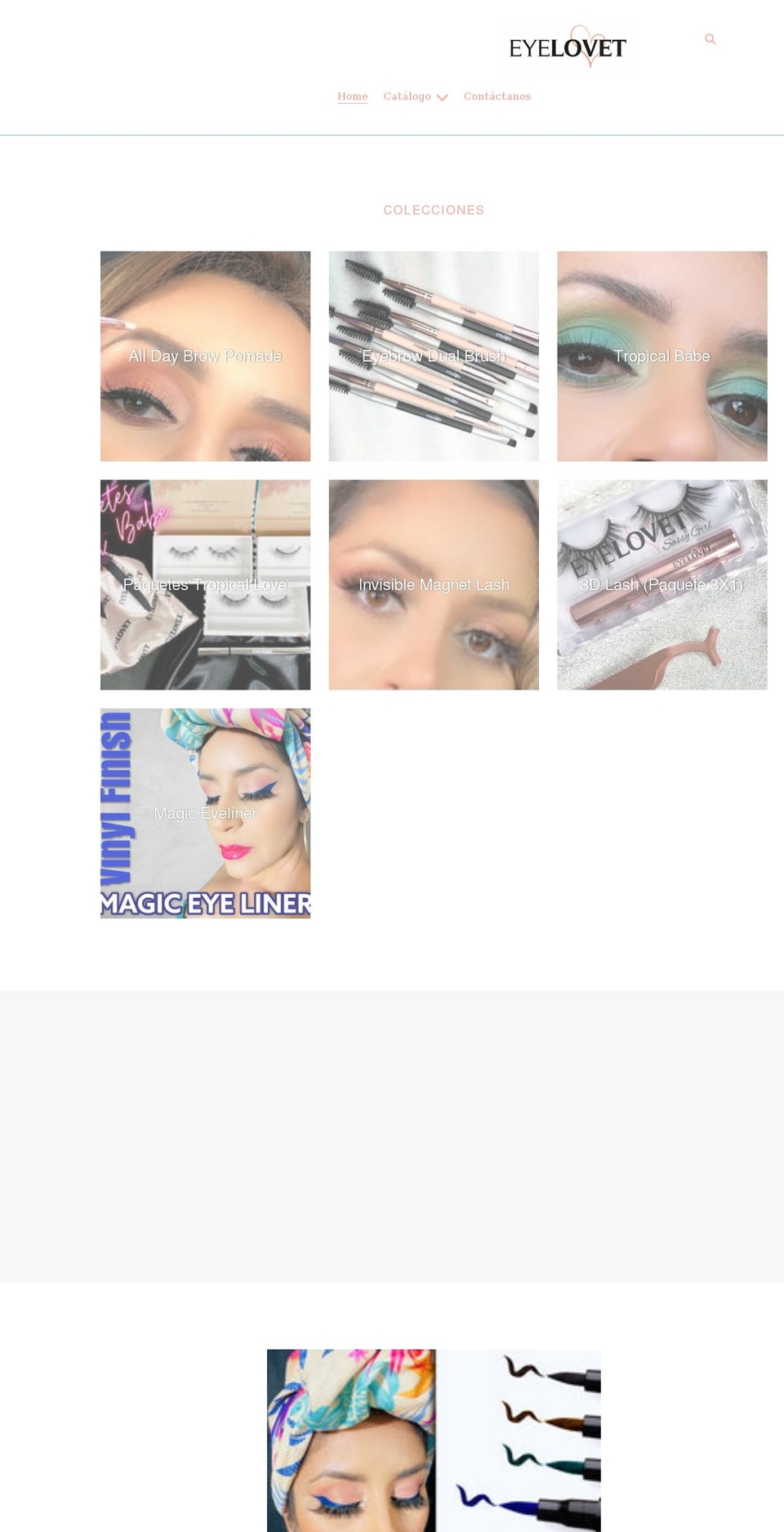 eyelovetcosmetics.com shopify website screenshot
