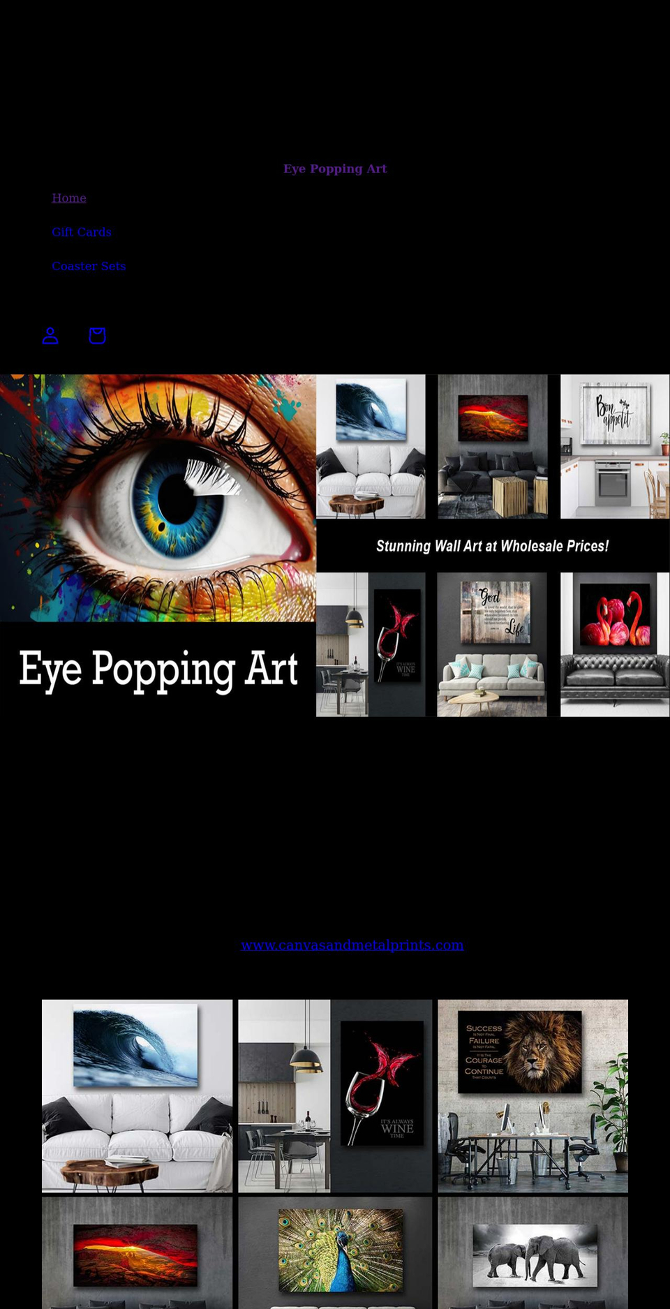 eyepoppingart.com shopify website screenshot