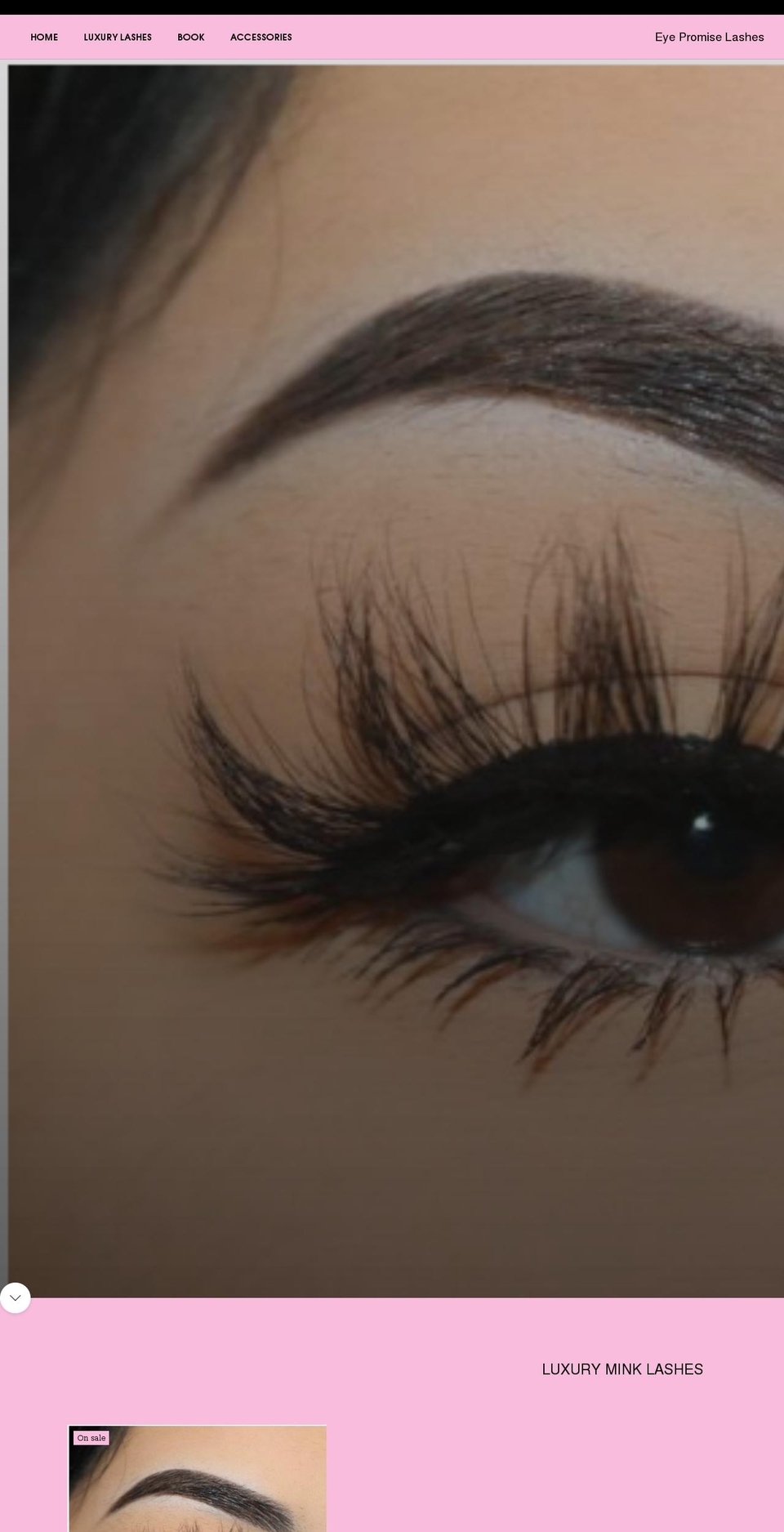 eyepromiselashes.com shopify website screenshot