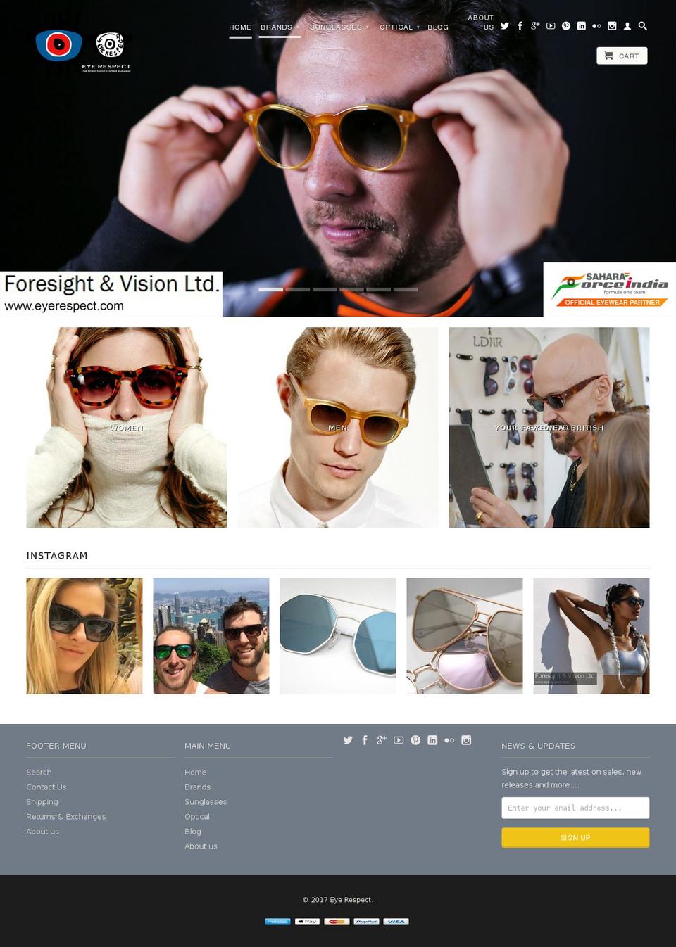 Refresh Shopify theme site example eyerespect.com