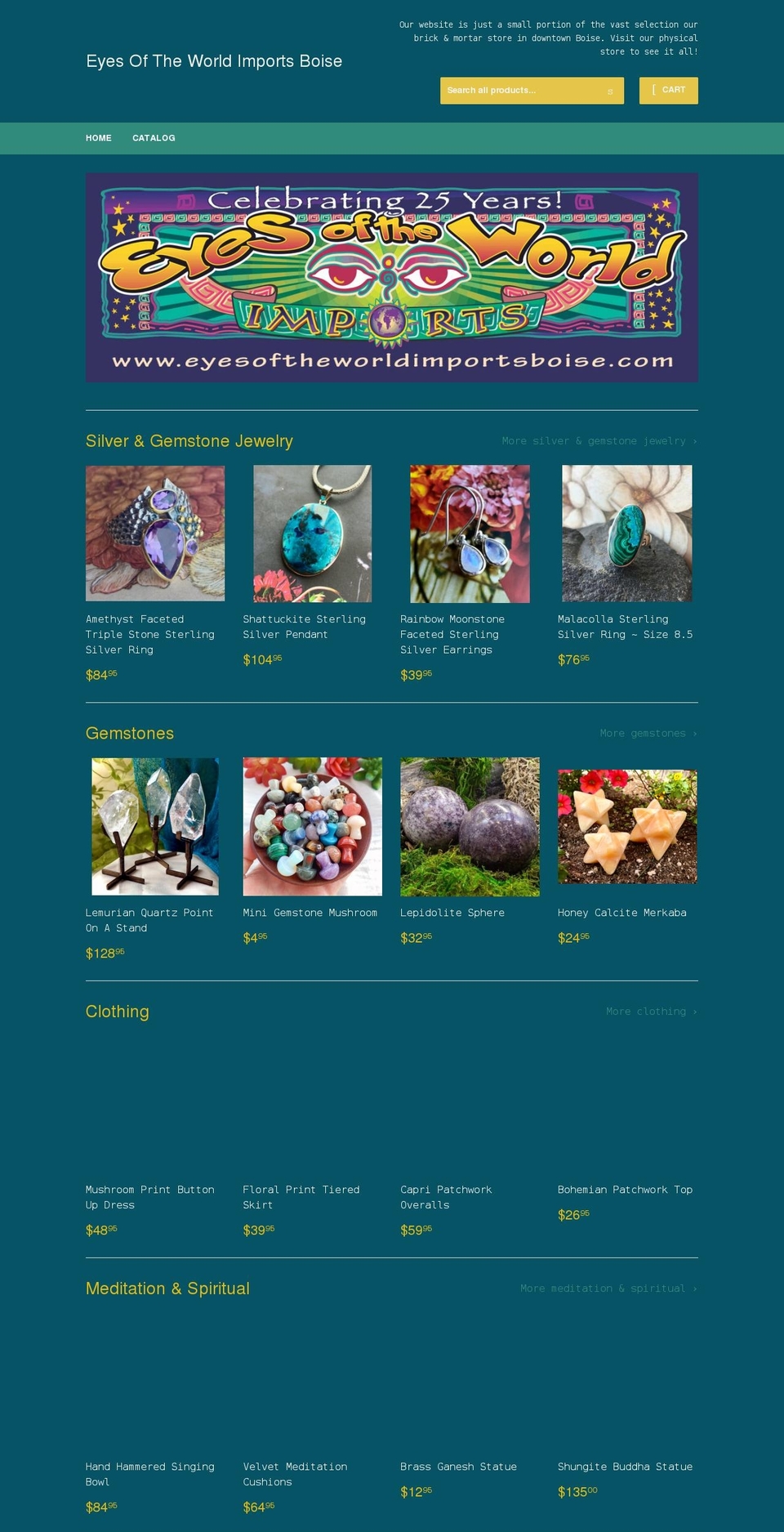 eyesoftheworldimportsboiseshoponline.com shopify website screenshot