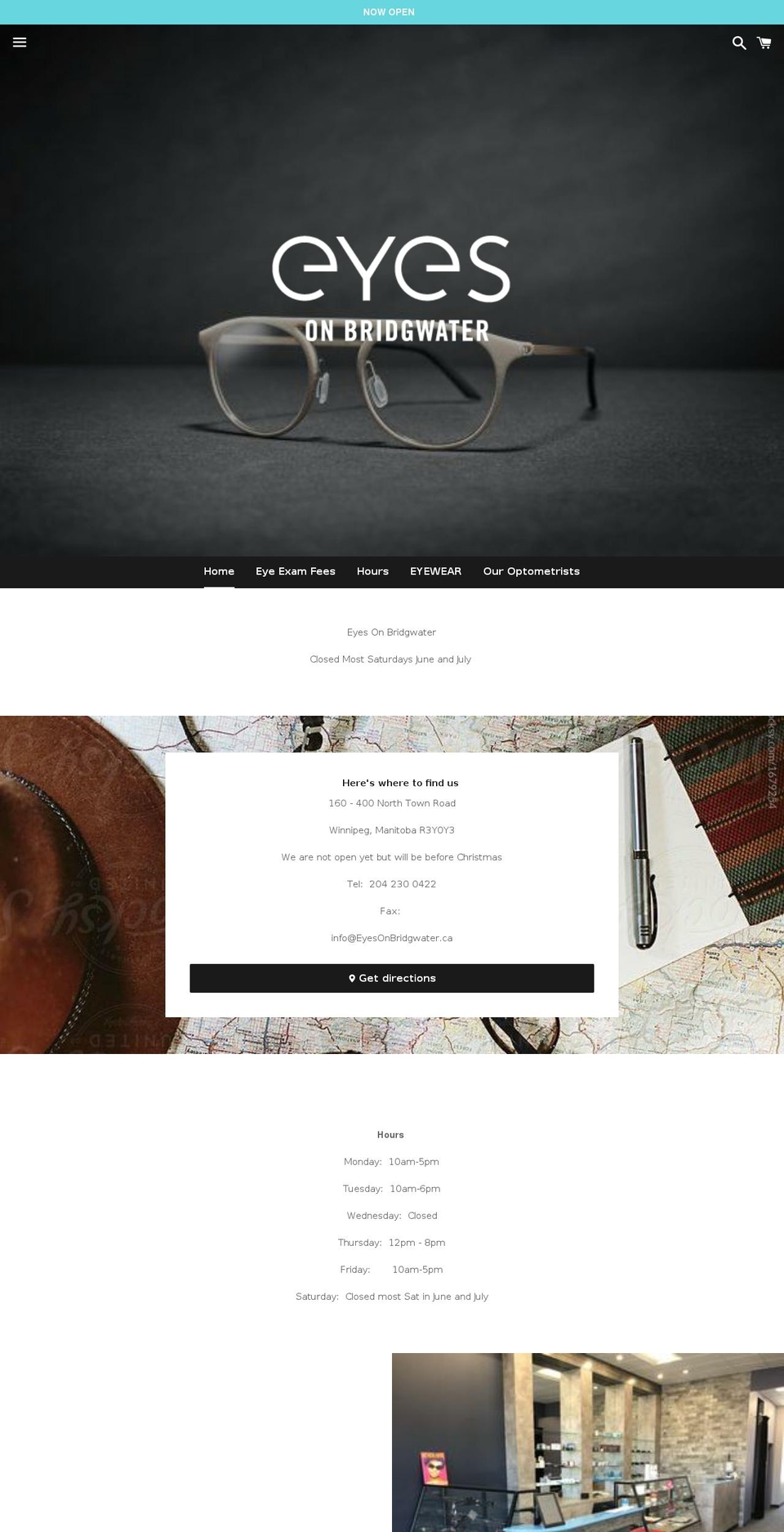 eyesonbridgwater.com — Shopify storefront screenshot