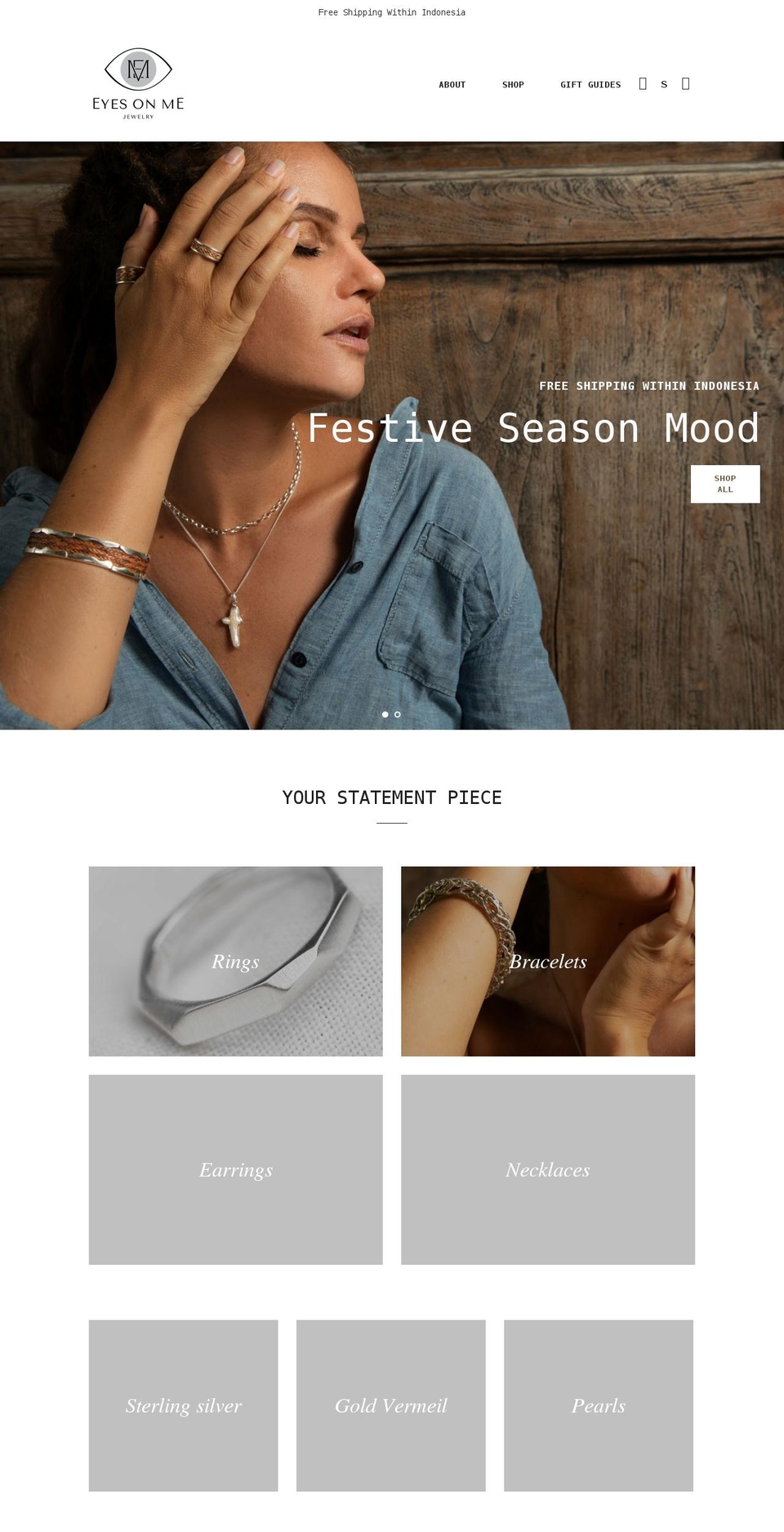 eyesonmejewelry.com shopify website screenshot