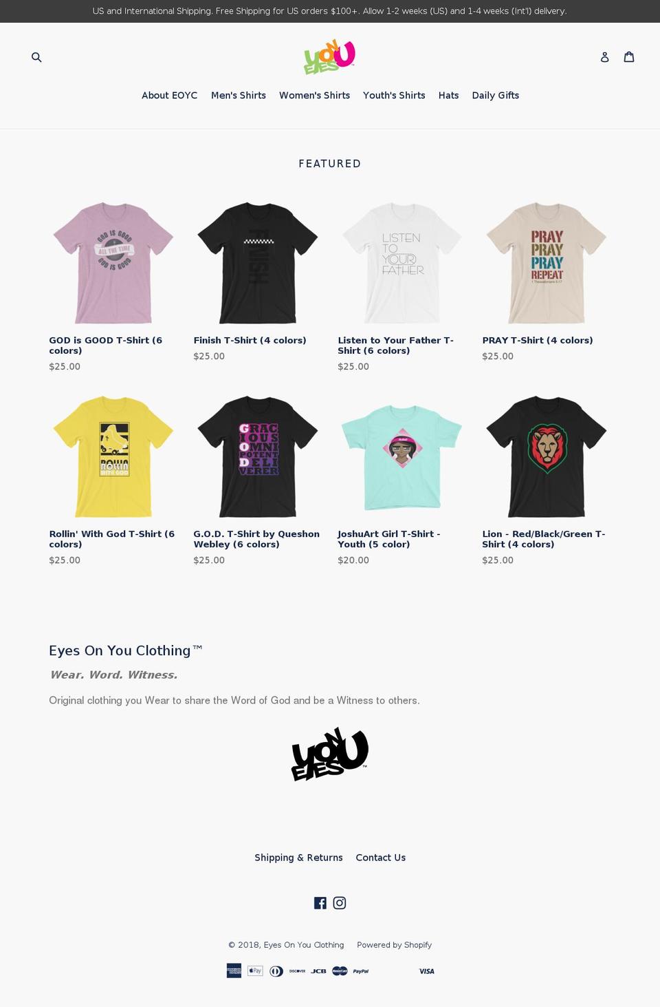 eyesonyouclothing.com shopify website screenshot