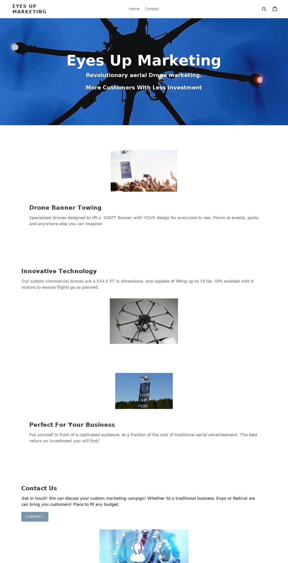 eyesupmarketing.com — Shopify storefront screenshot