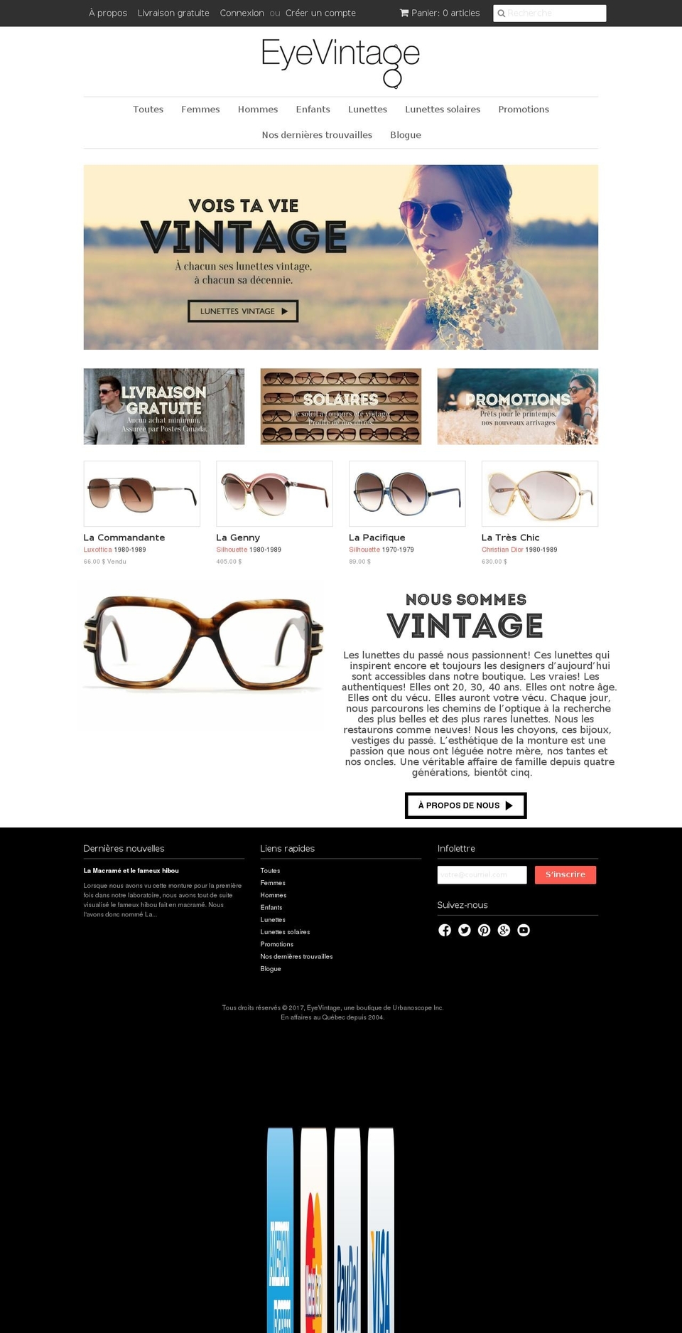 eyevintage.com shopify website screenshot