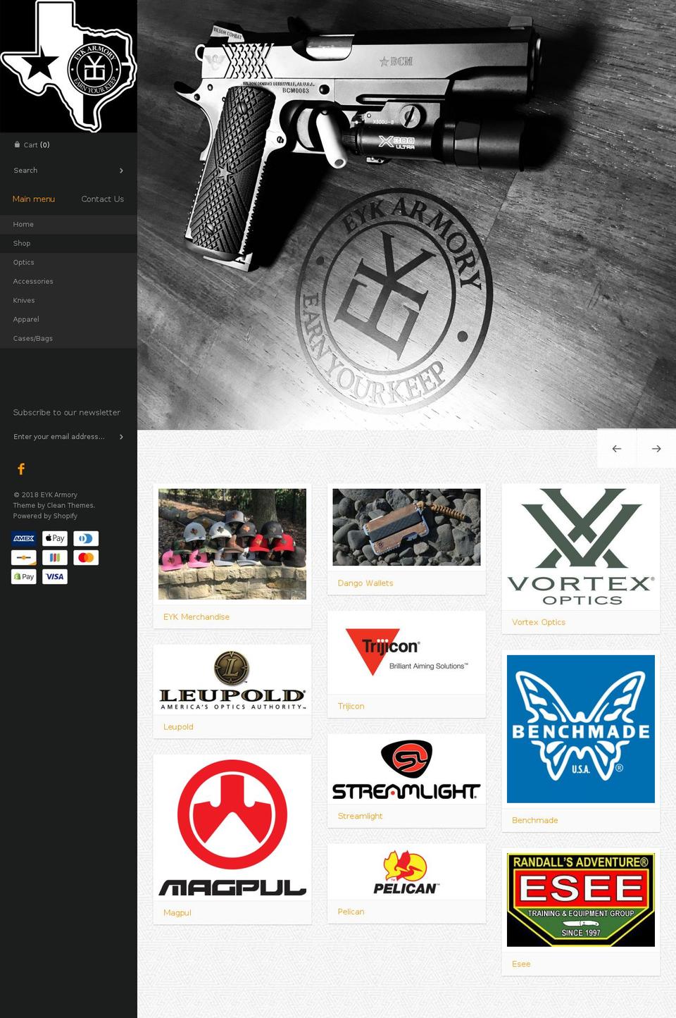 eykarmory.com shopify website screenshot