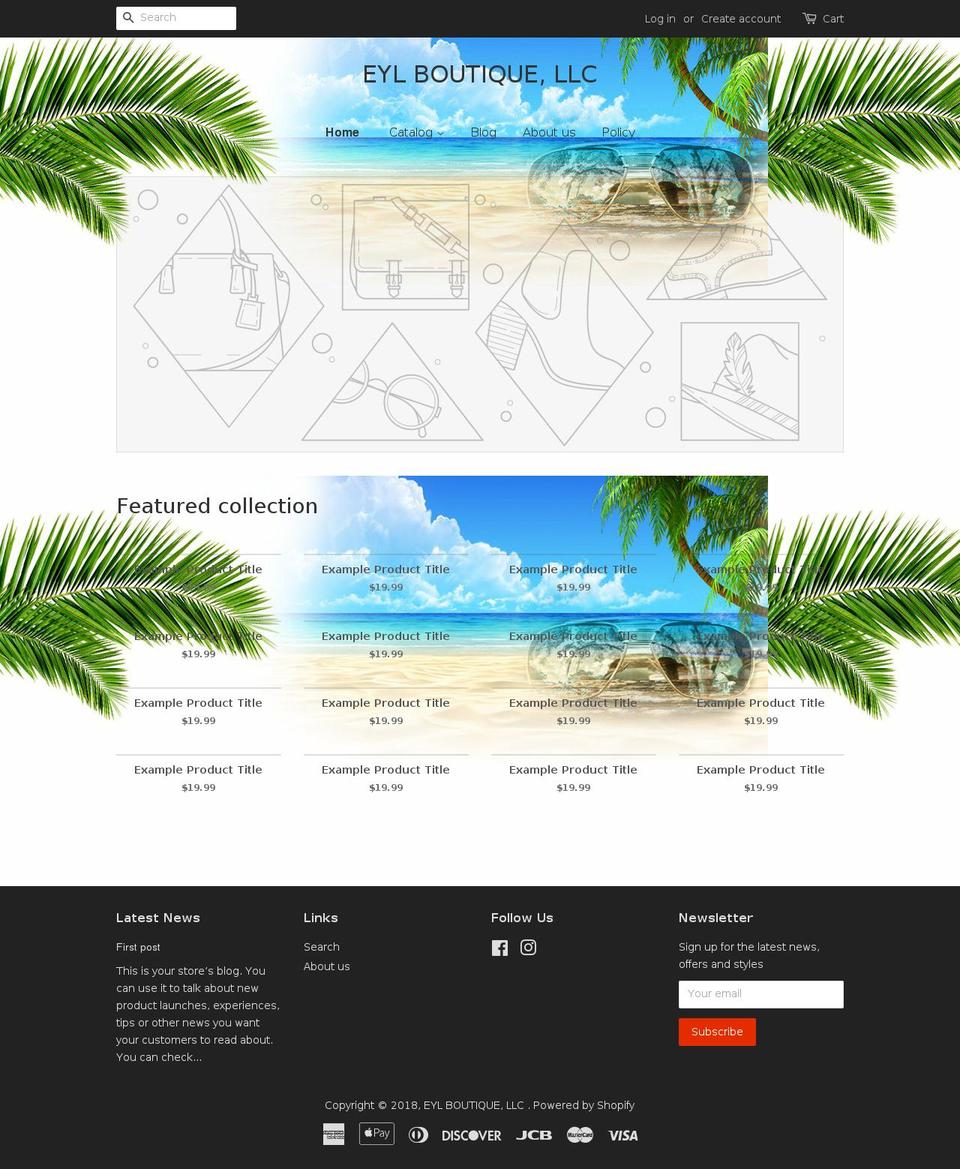 eylboutique.com — Shopify storefront screenshot
