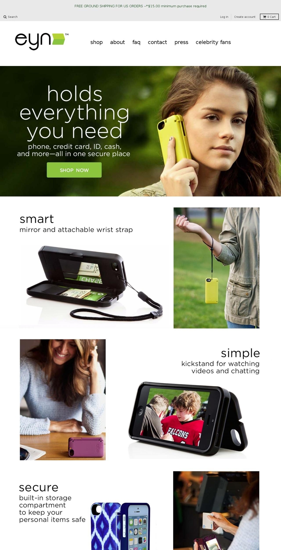 eyncase.com shopify website screenshot