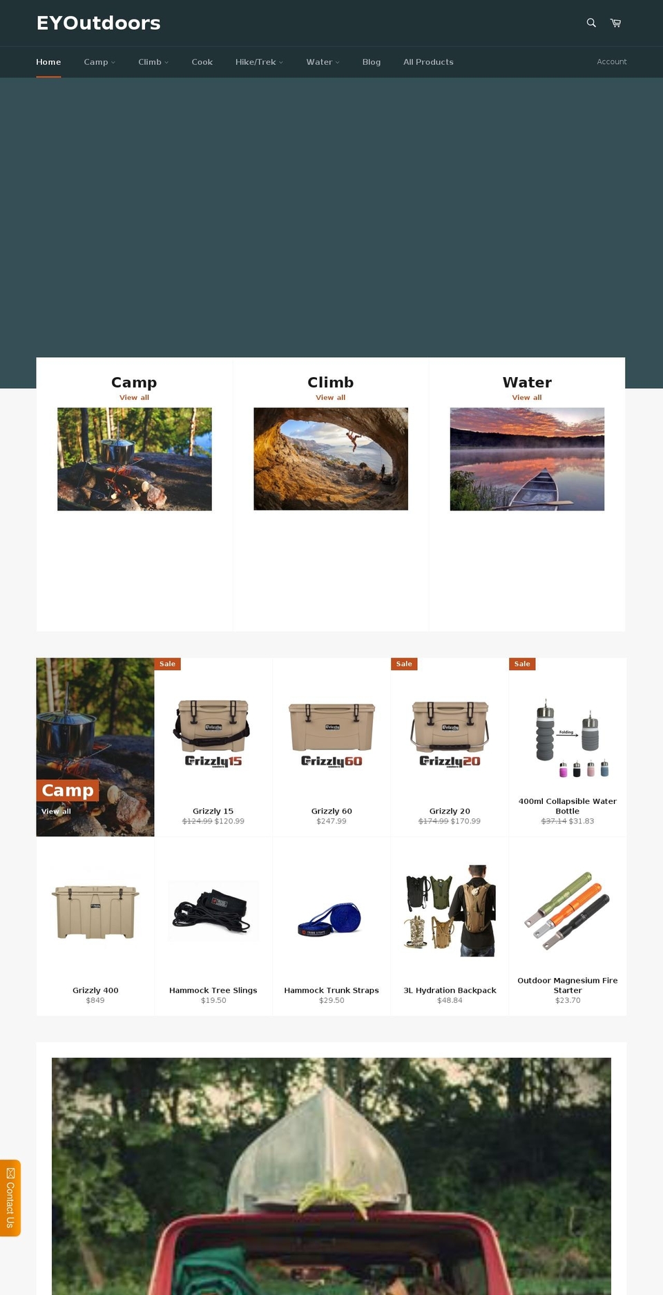 eyoutdoors.com shopify website screenshot