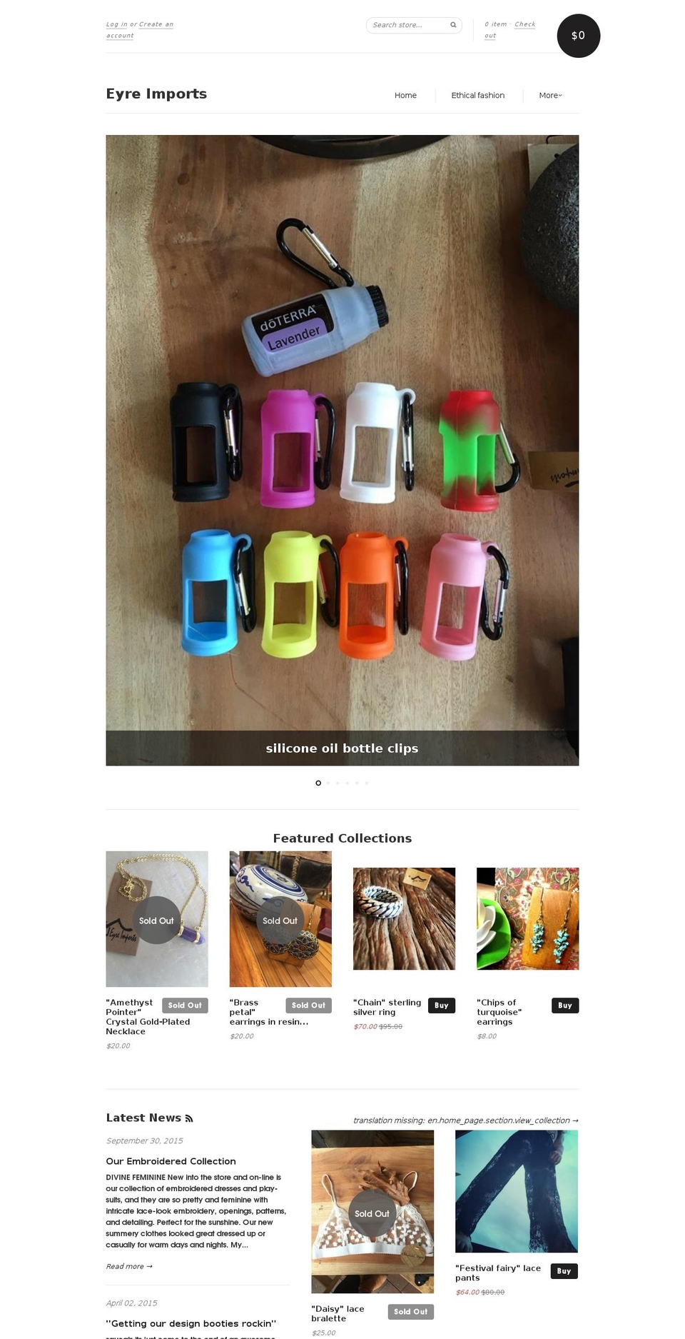 eyreimports.com shopify website screenshot