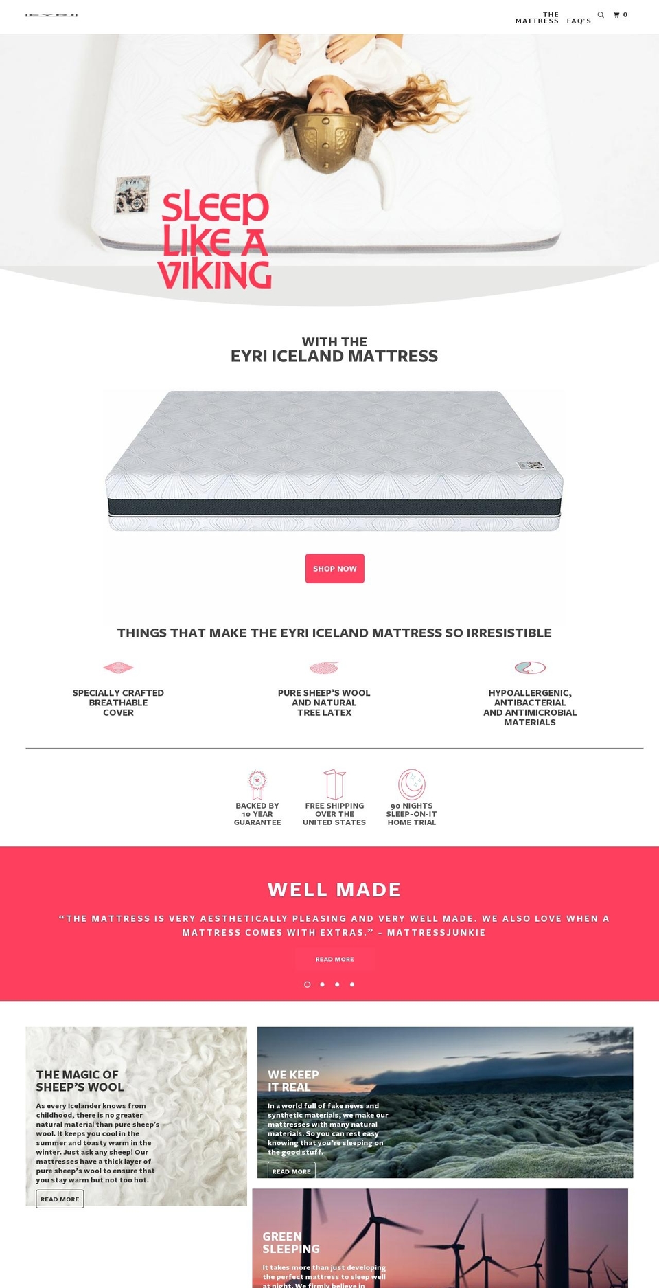 eyrisleep.com — Shopify storefront screenshot