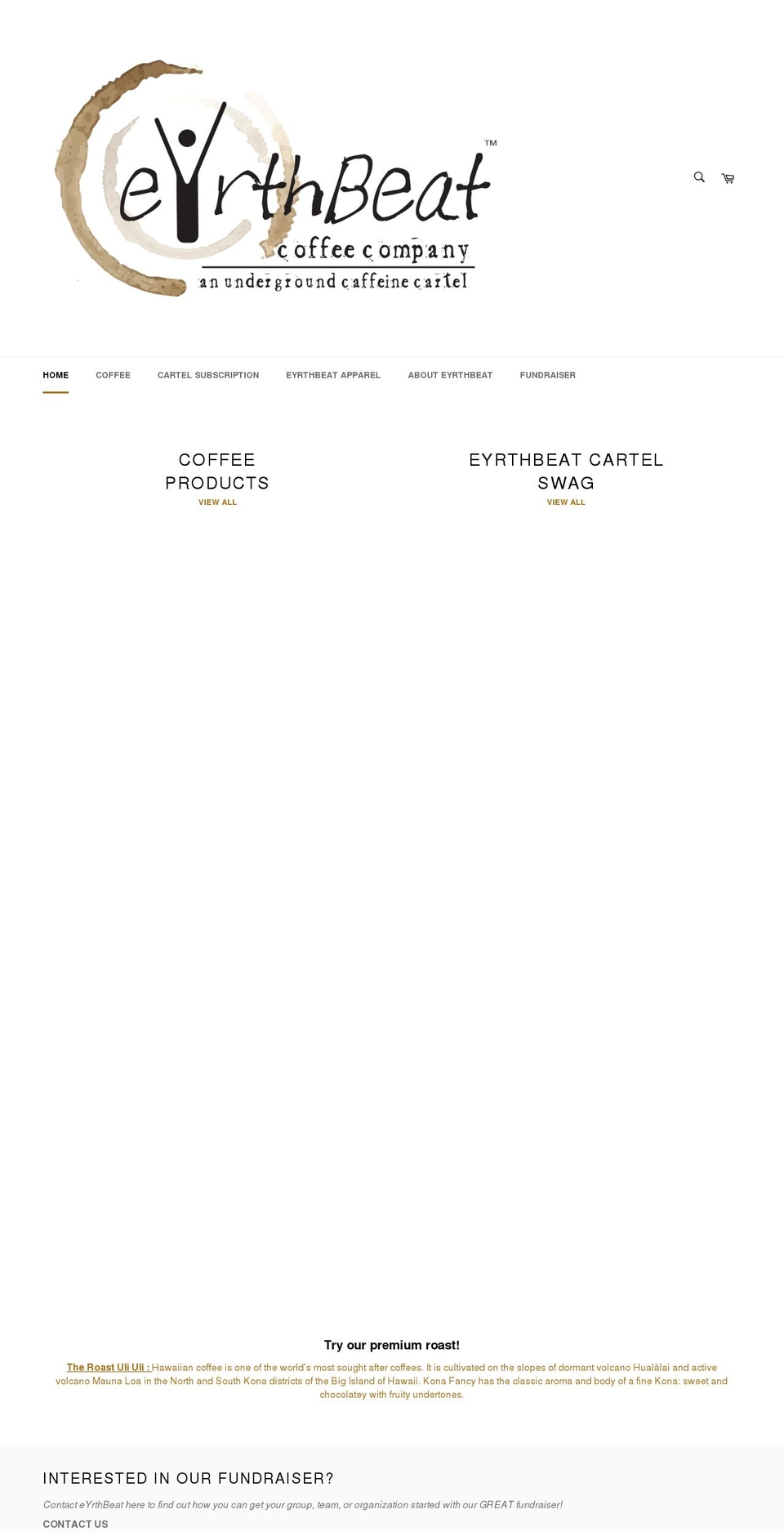eyrthbeat.com shopify website screenshot