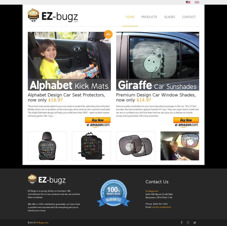 ez-bugz.com — Shopify storefront screenshot