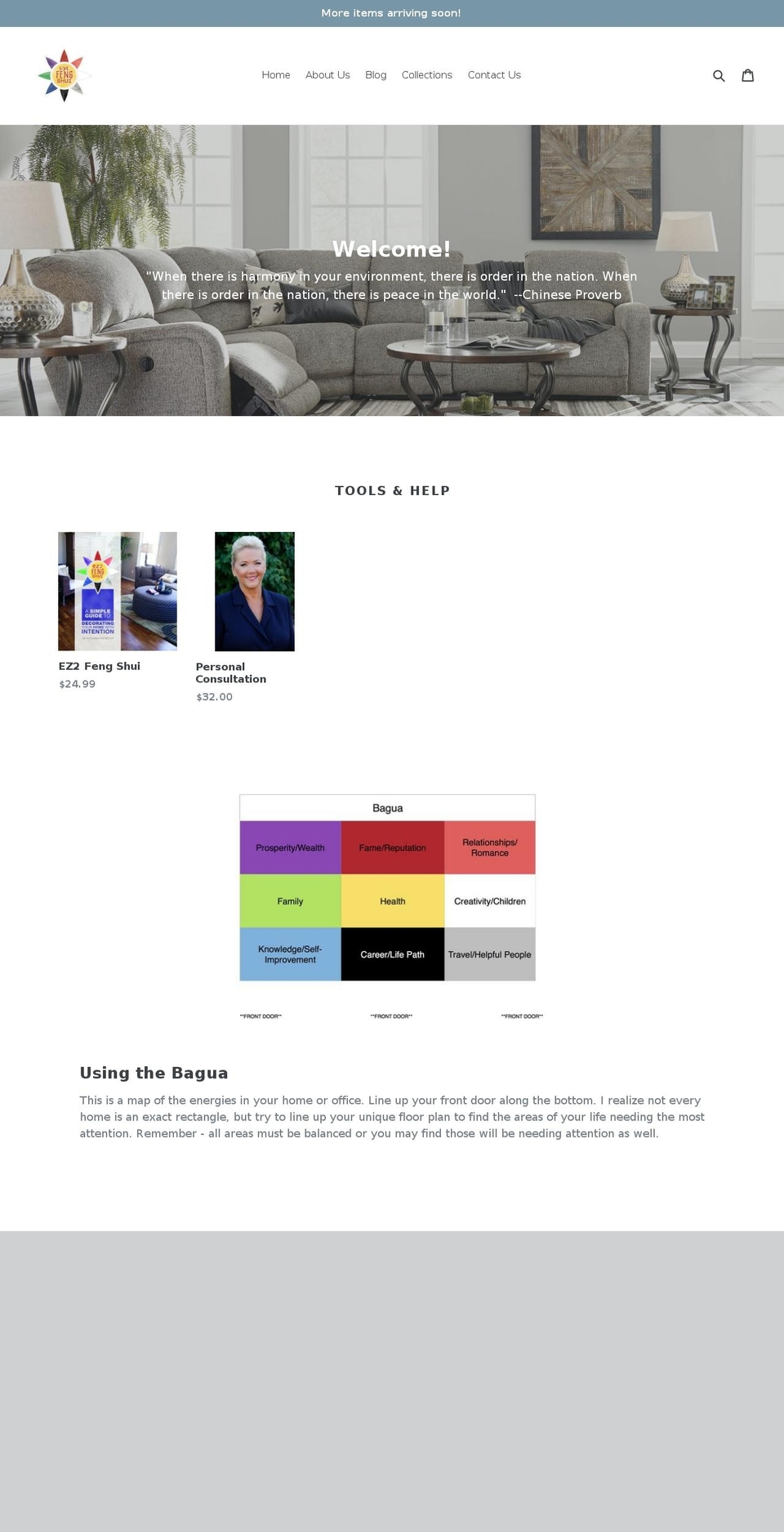 ez2fengshui.com — Shopify storefront screenshot