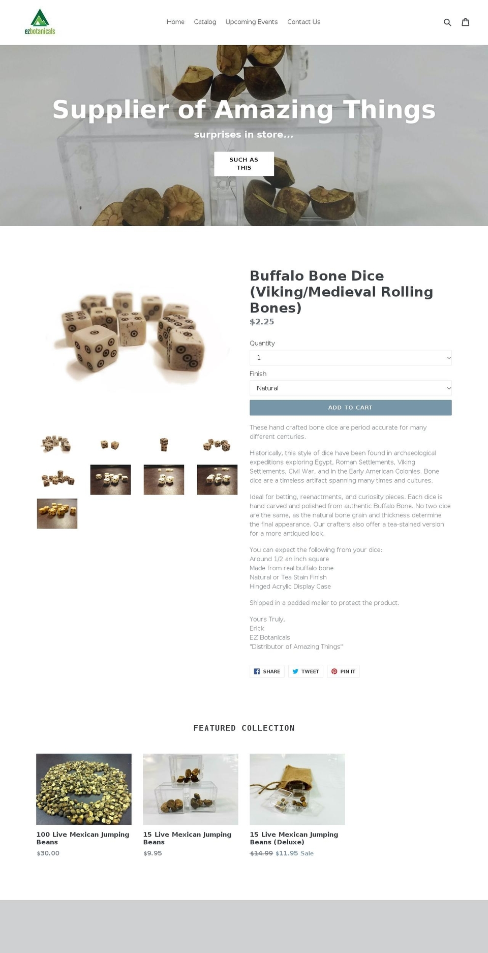 ezbotanicals.com — Shopify storefront screenshot
