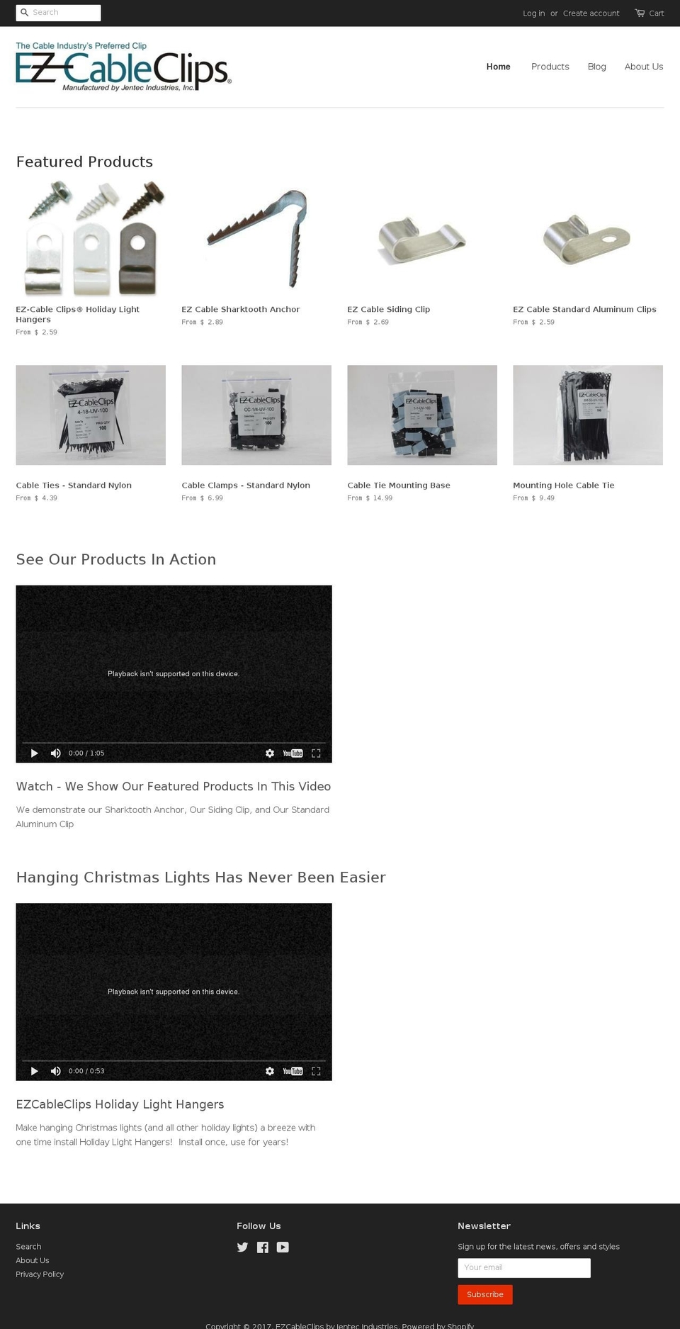 ezcableclips.com shopify website screenshot