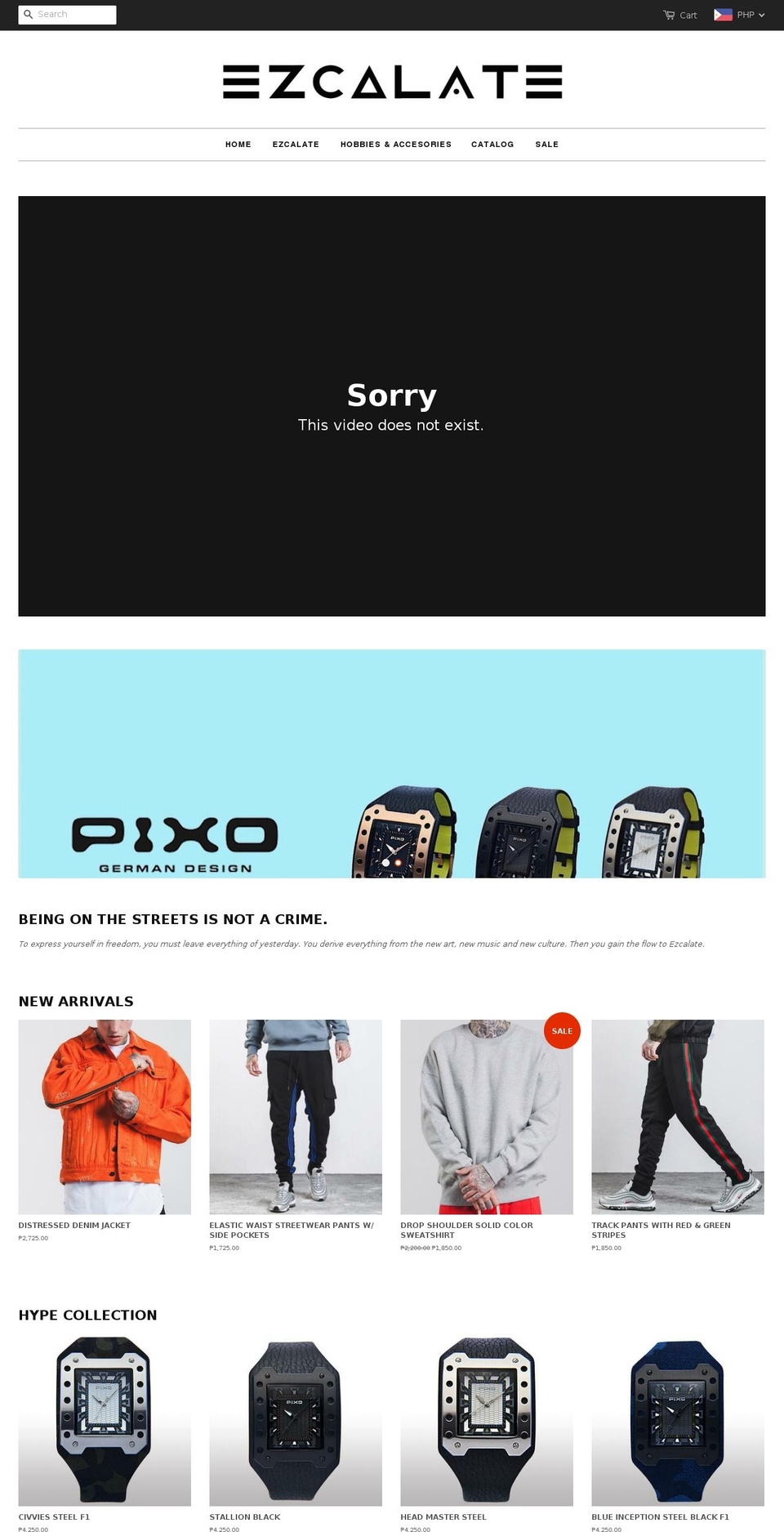 ezcalate.com — Shopify storefront screenshot