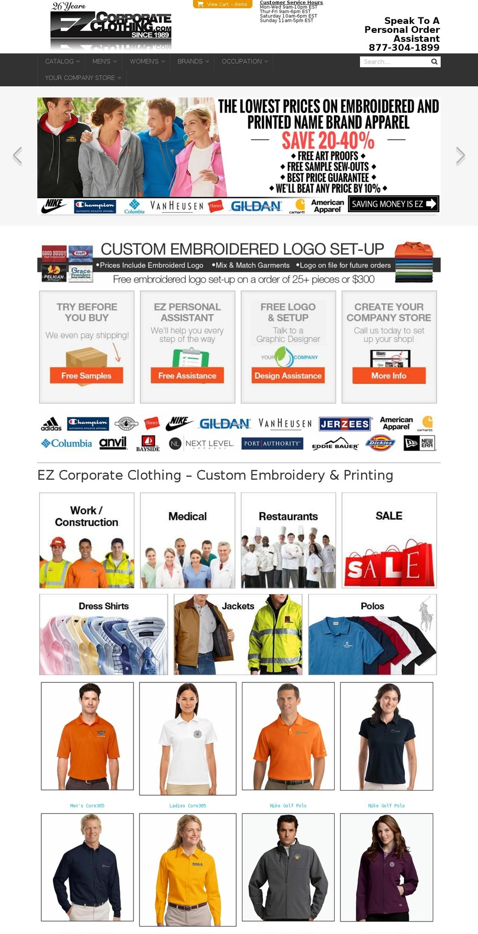 ezcorporateclothing.com shopify website screenshot