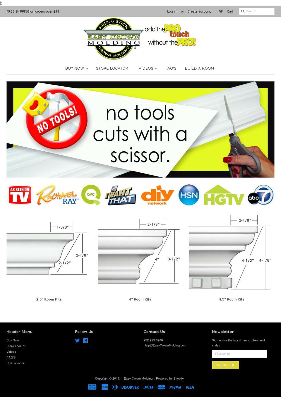 ezcrownmolding.us shopify website screenshot