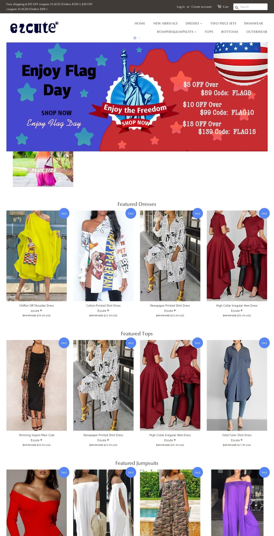 ezcute.com — Shopify storefront screenshot