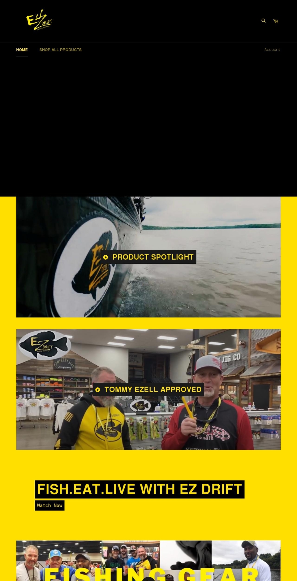 ezdrifttrollingsystems.com shopify website screenshot