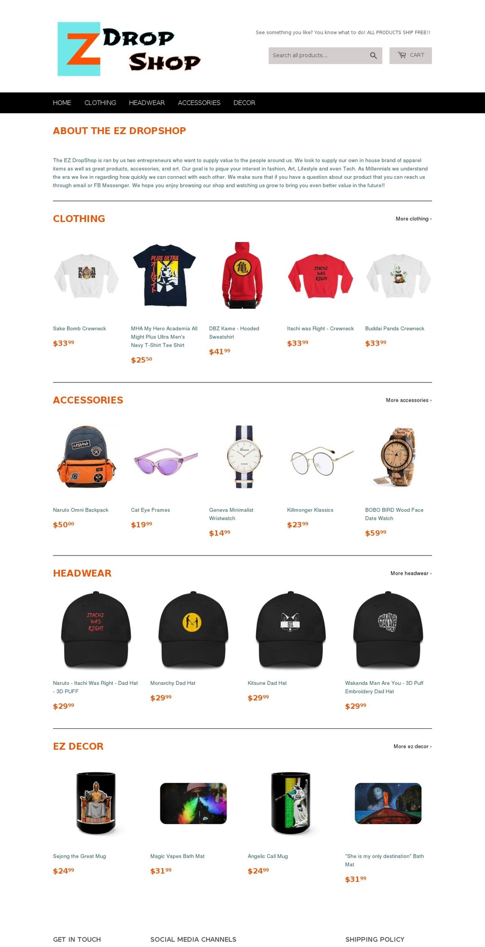 ezdropshop.com — Shopify storefront screenshot