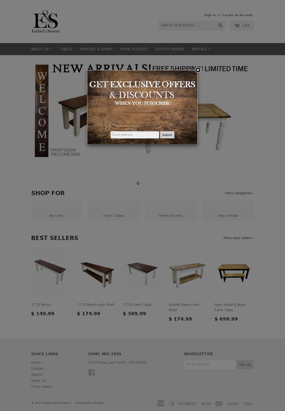 ezekielandstearns.com shopify website screenshot